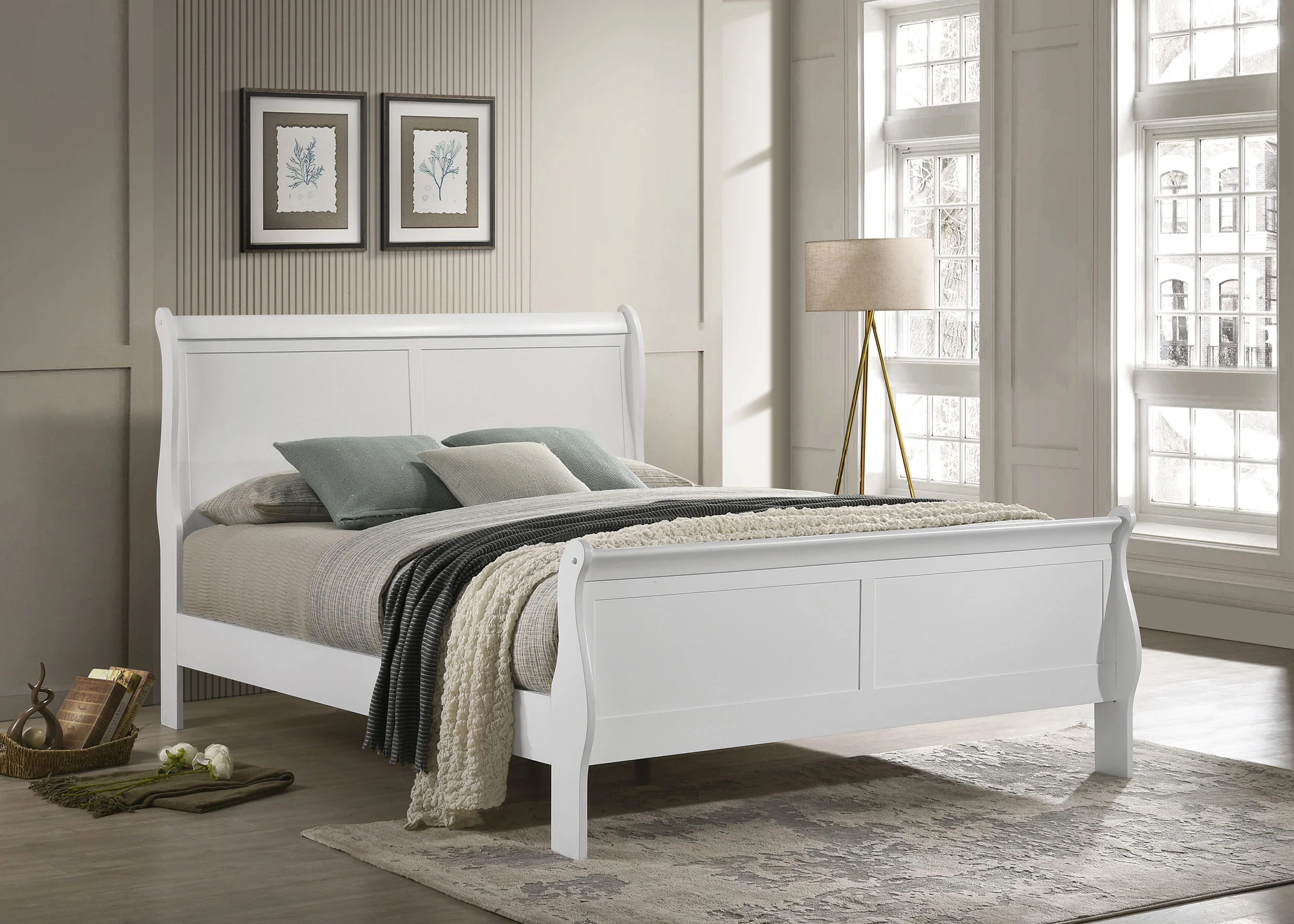 Louis Philippe Sleigh Panel Bed - Image 45