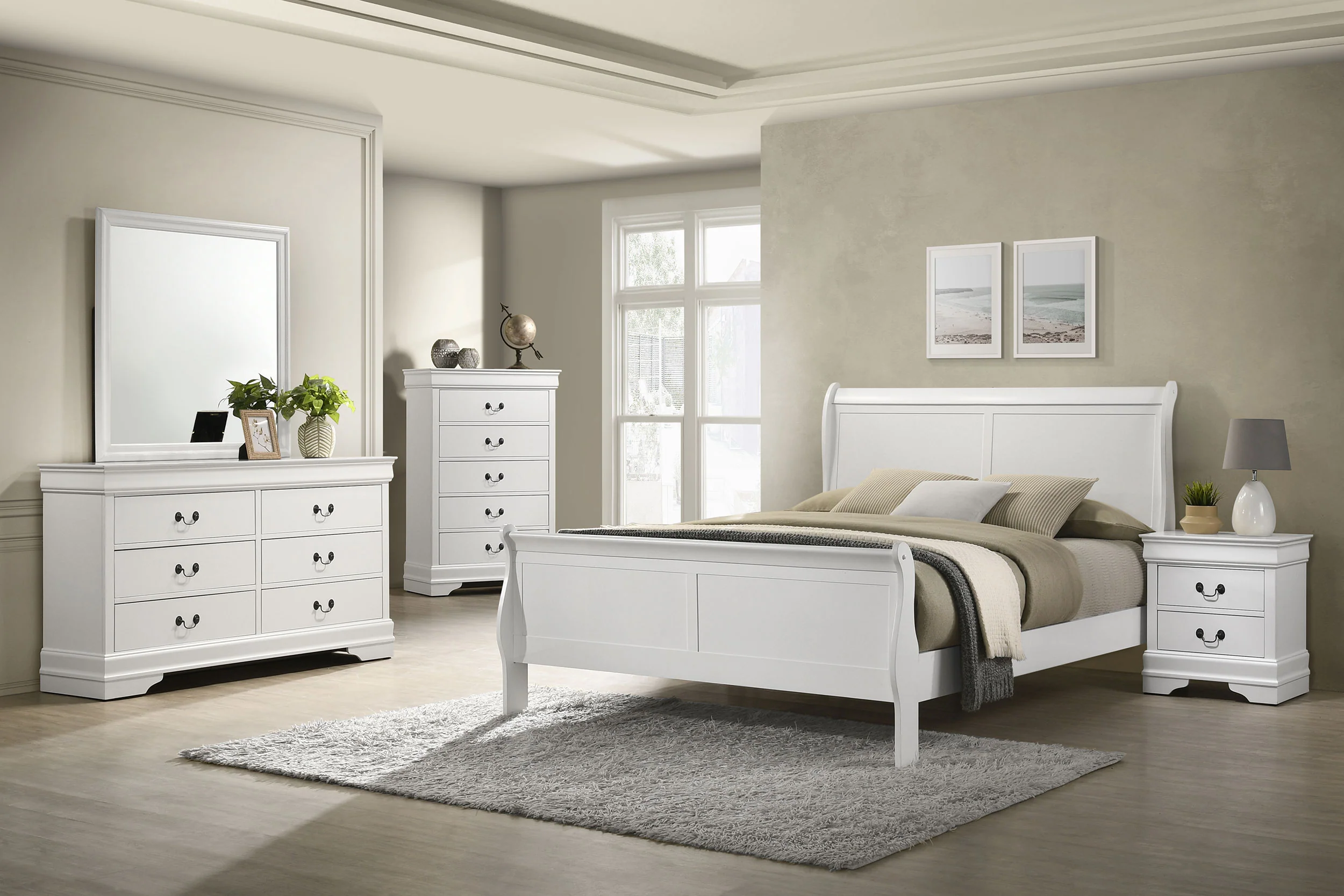 Louis Philippe Sleigh Panel Bed - Image 50