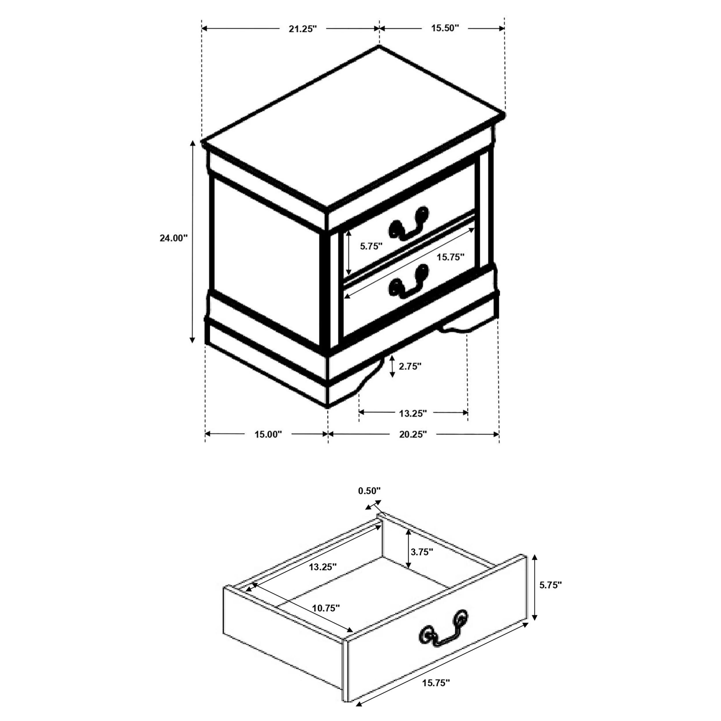 Louis Philippe Nightstand - Image 11