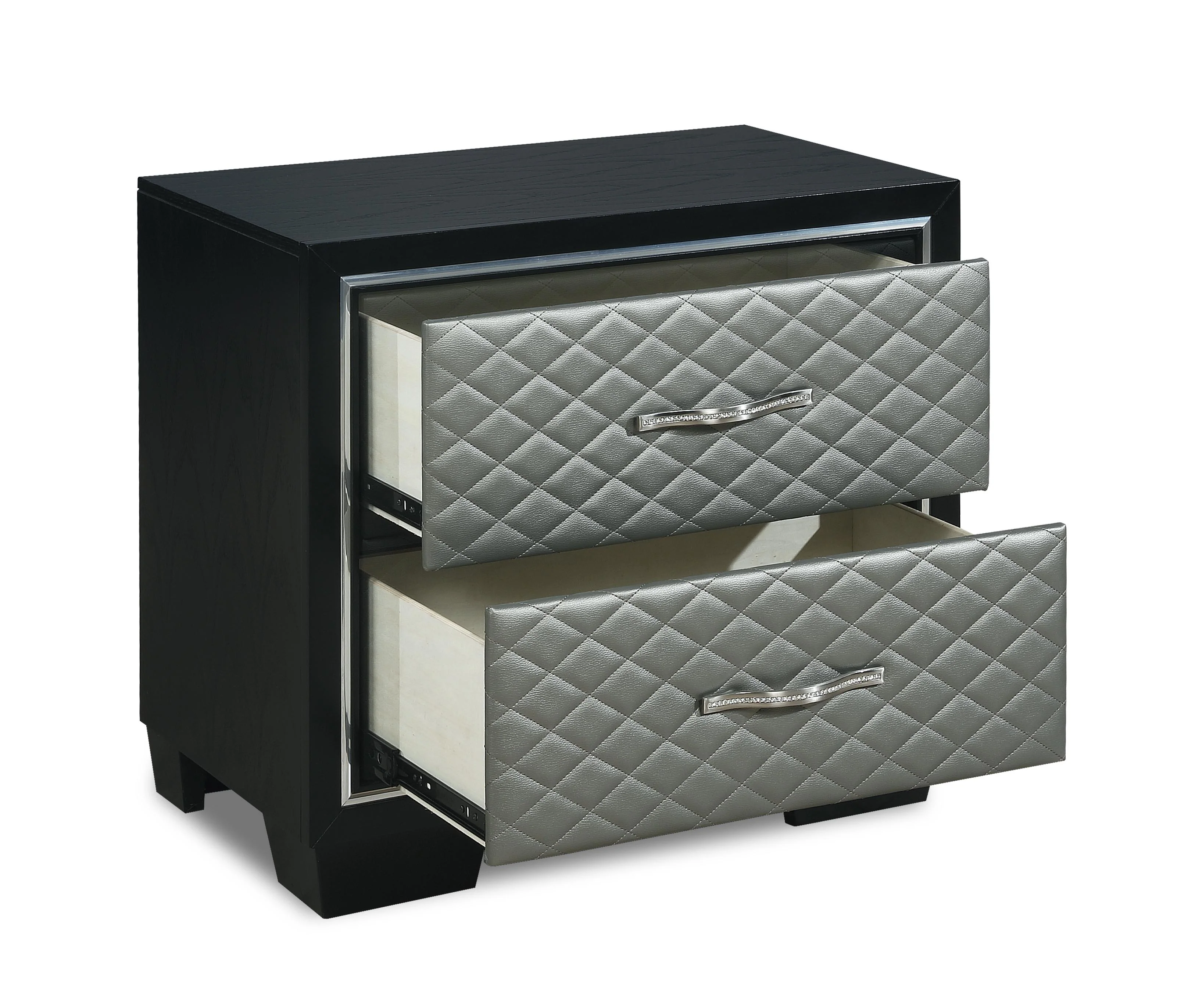 LUXOR NIGHTSTAND-BLACK/SILVER - Image 3