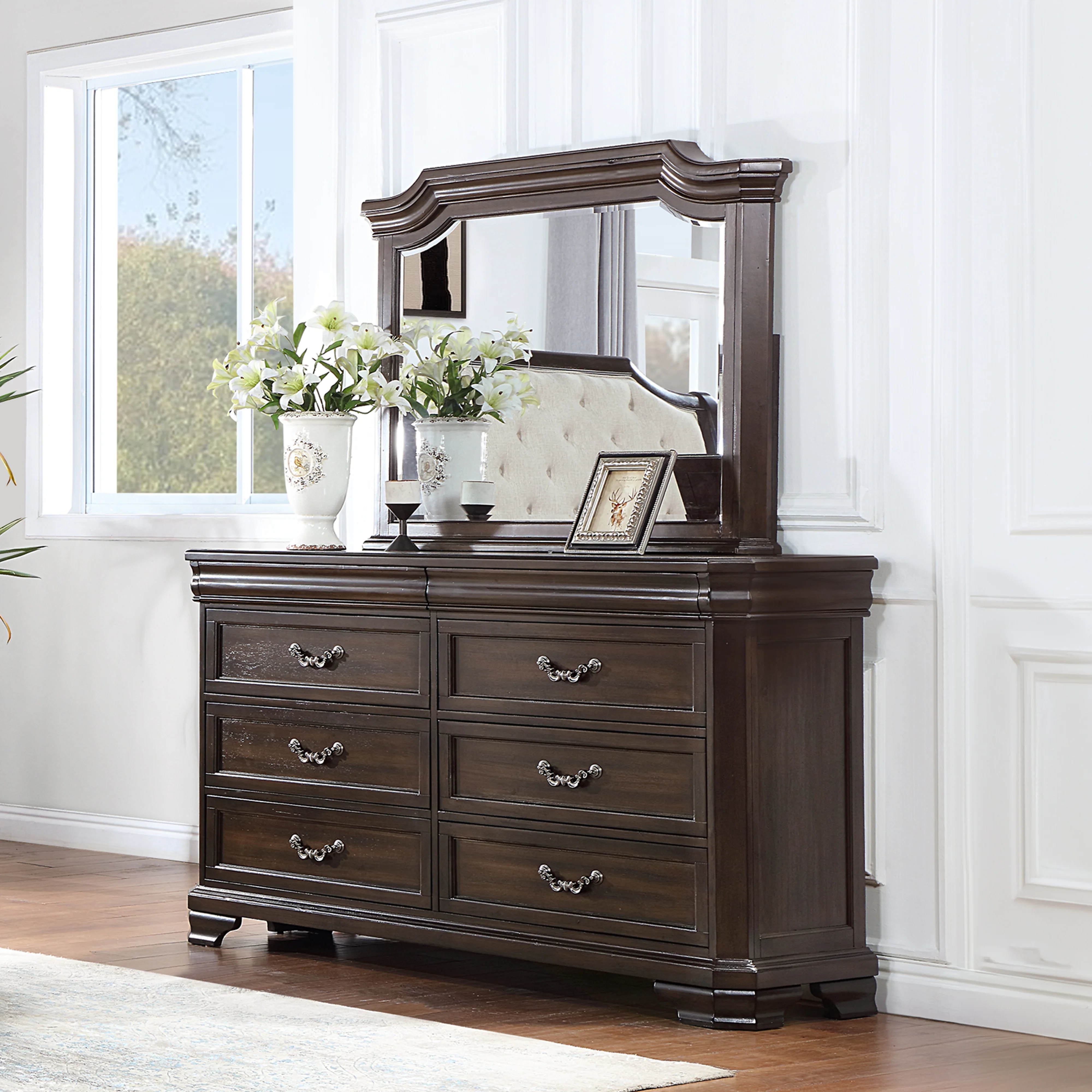 Lyndhurst Landscape Mirror- Walnut - Image 5