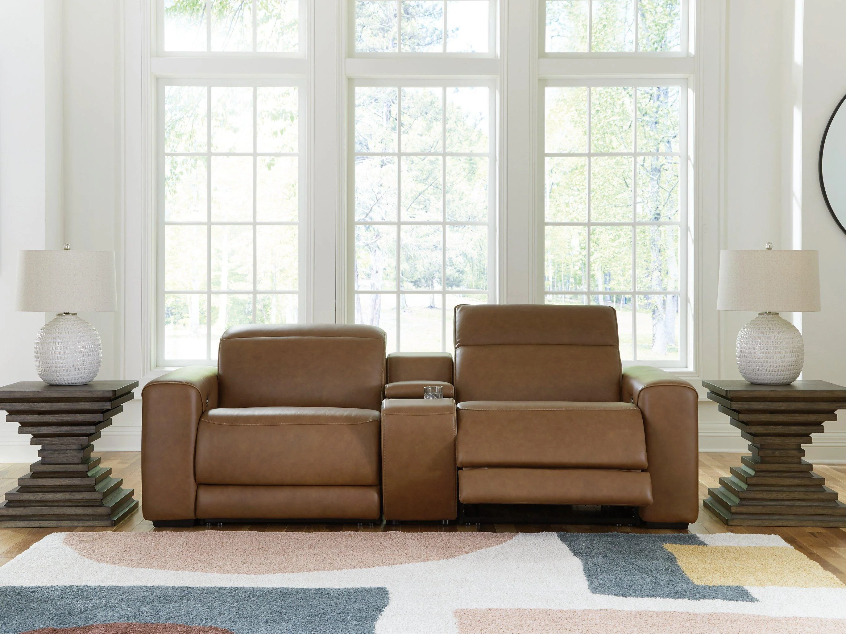 Magic Man Power Reclining Sectional Loveseat with Console - Image 2