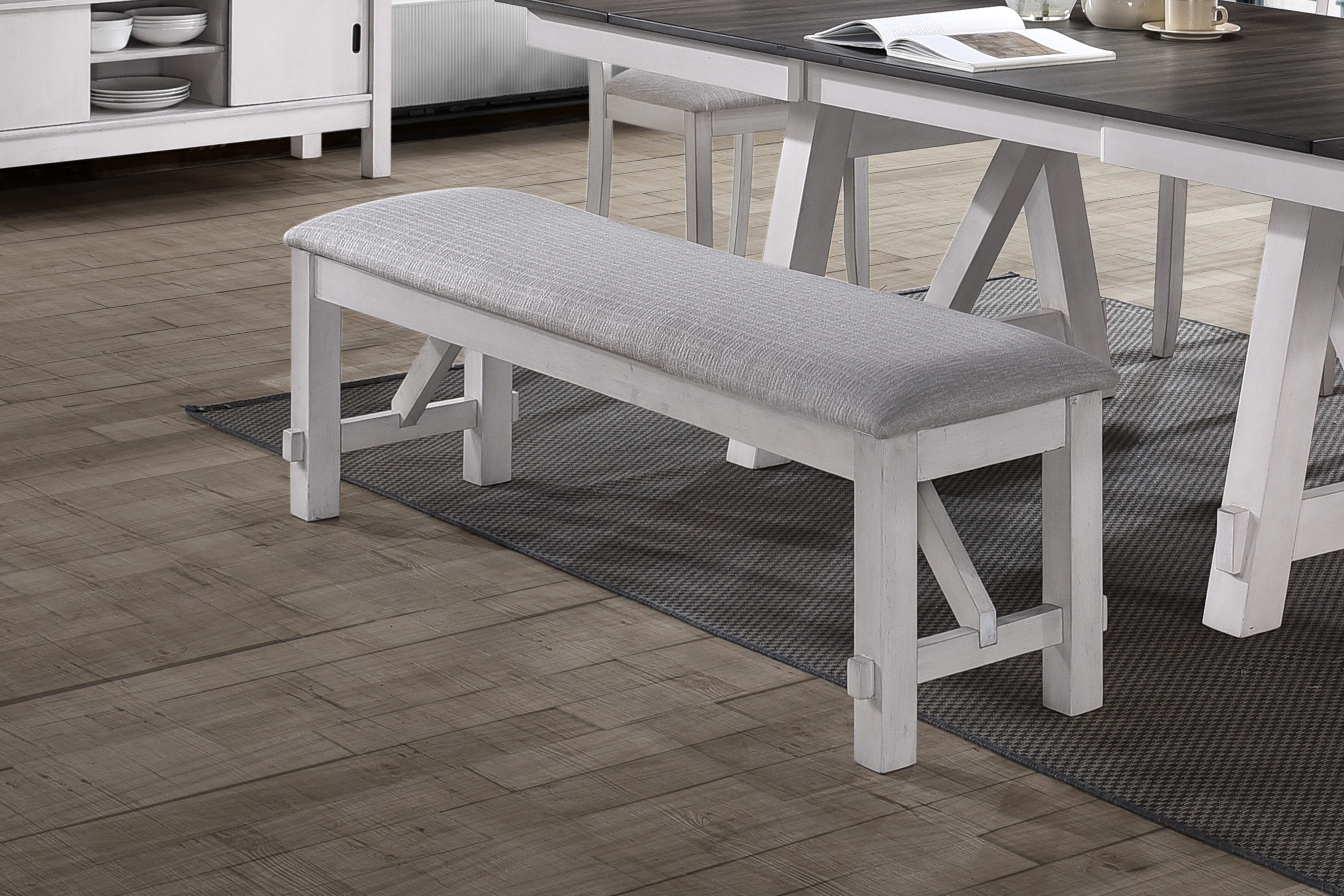Maisie Bench-White/ Brown - Image 2