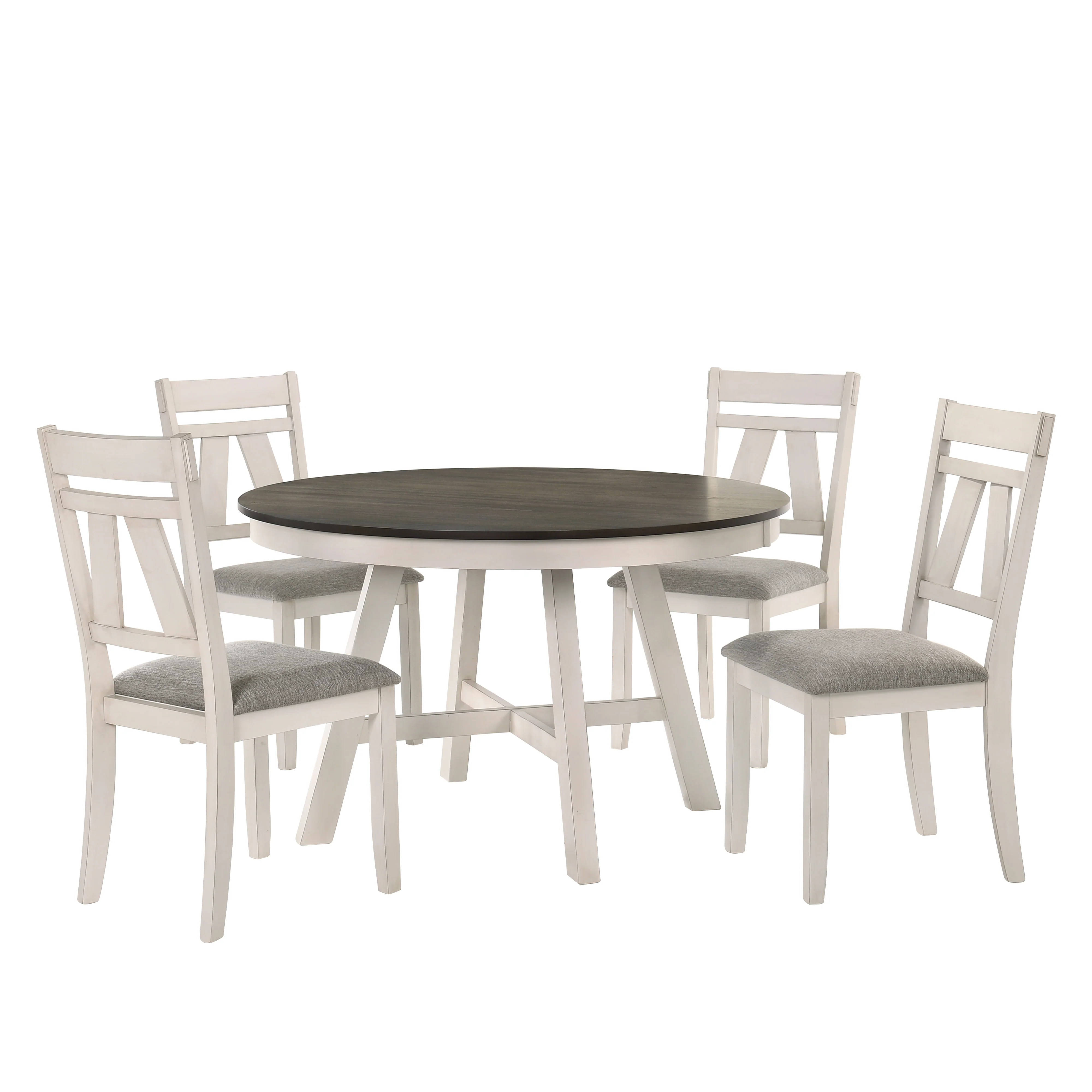 Maisie Round Table-White/Brown - Image 4