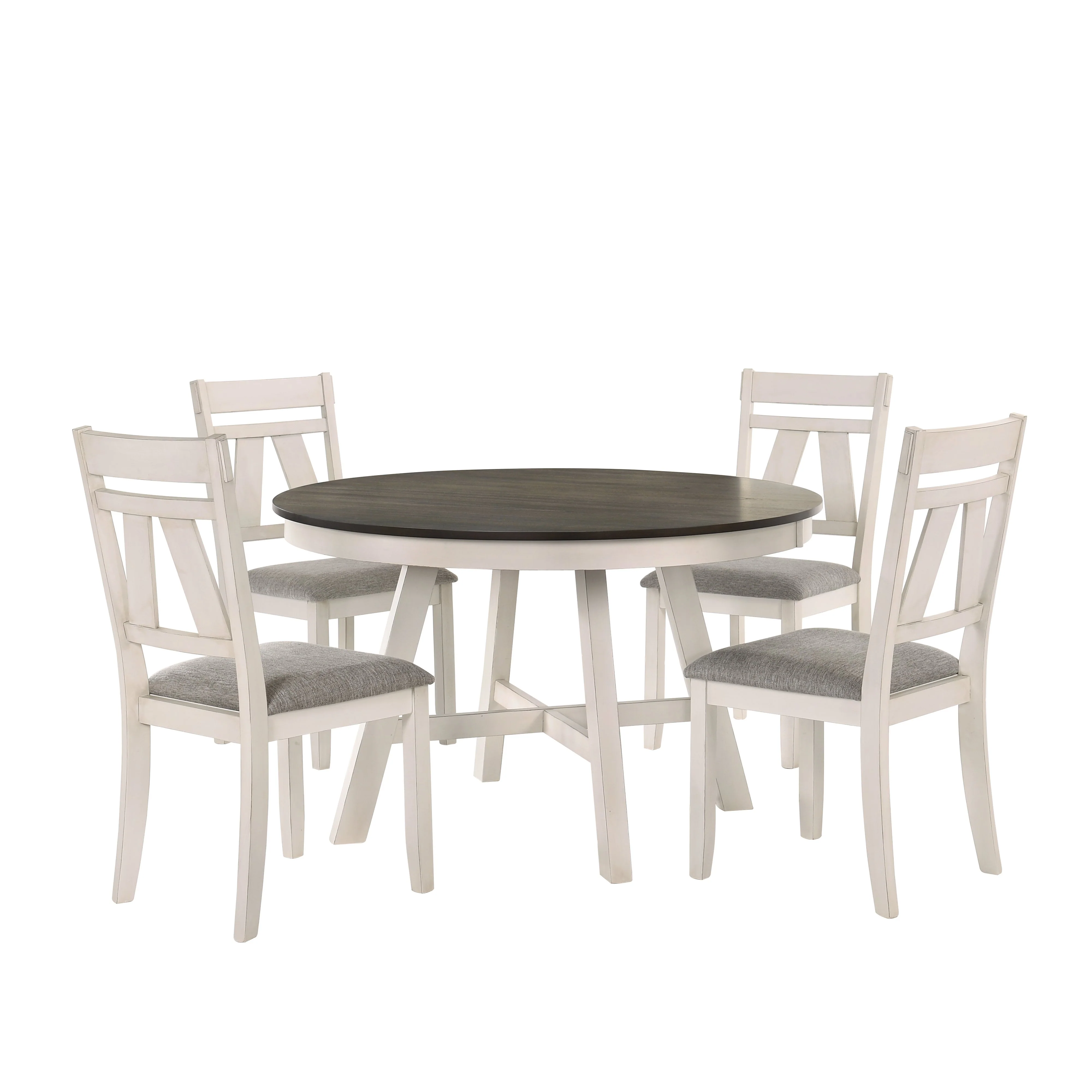 Maisie Round Table-White/Brown - Image 5