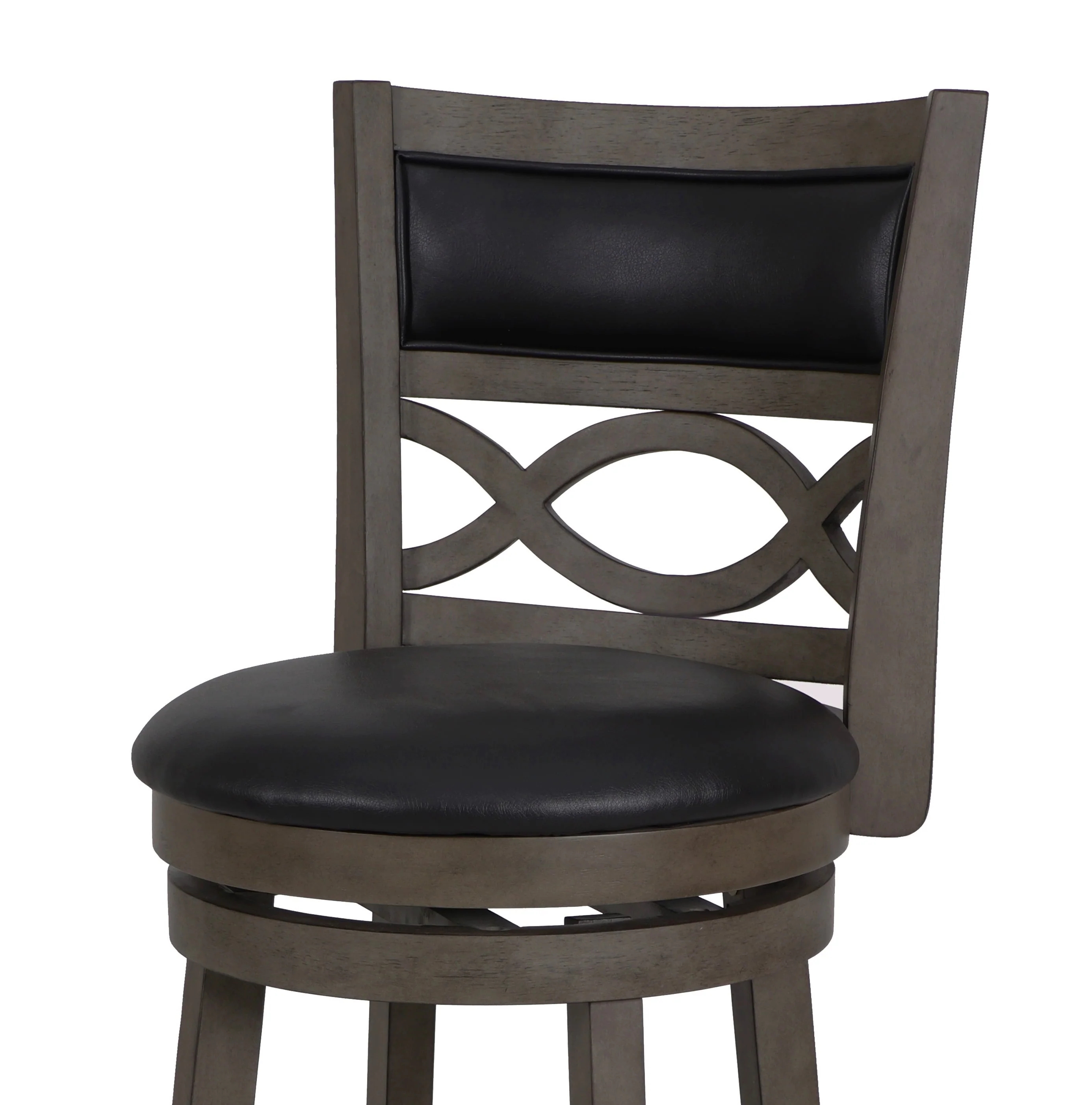 Manchester 24" Counter Stool W/Black Pu Cushions-Gray - Image 4