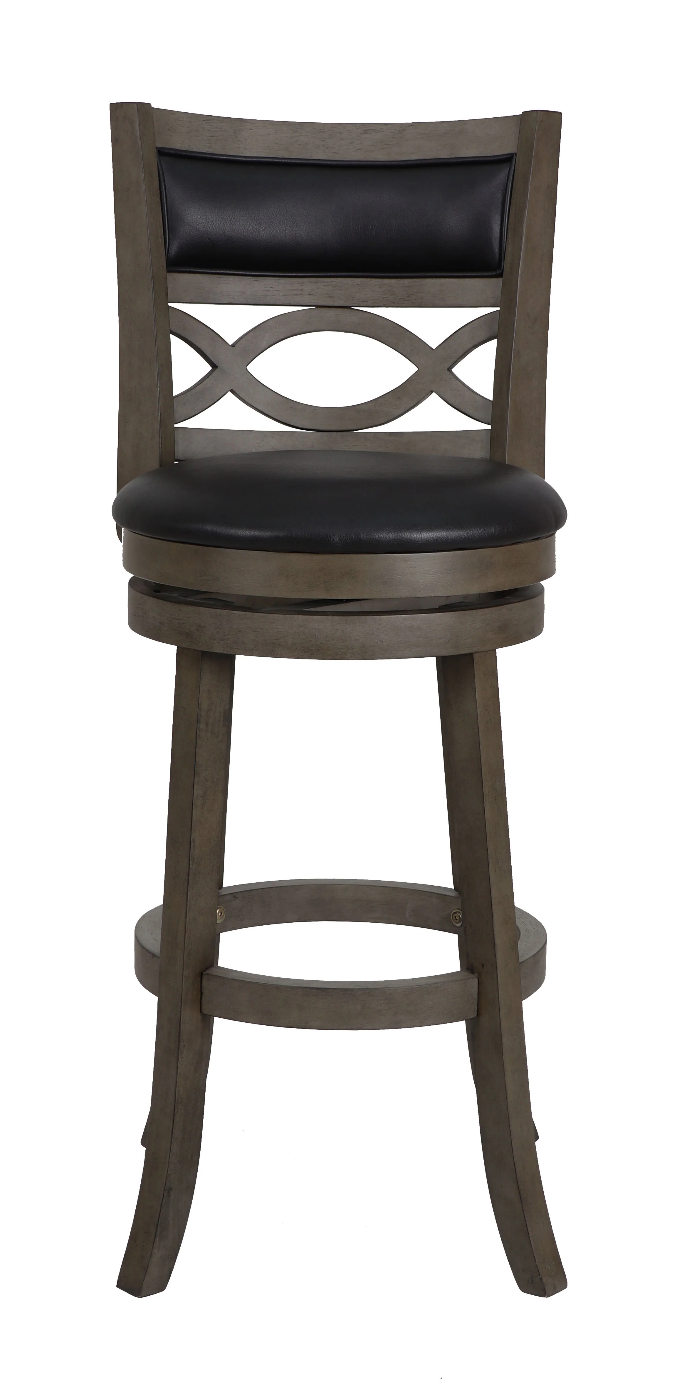 Manchester 29" Bar Stool W/Black Pu Cushions-Gray - Image 2