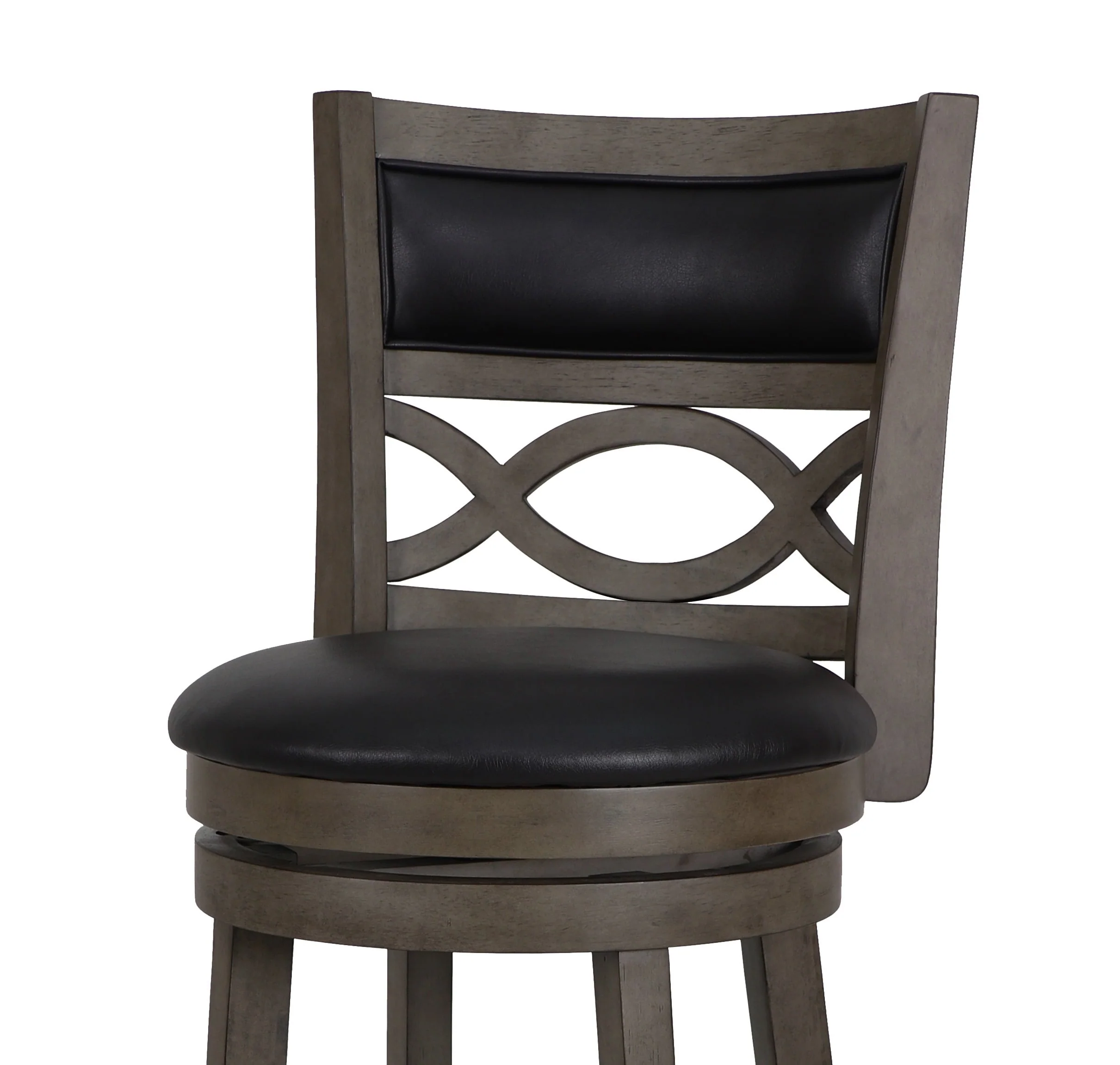 Manchester 29" Bar Stool W/Black Pu Cushions-Gray - Image 4