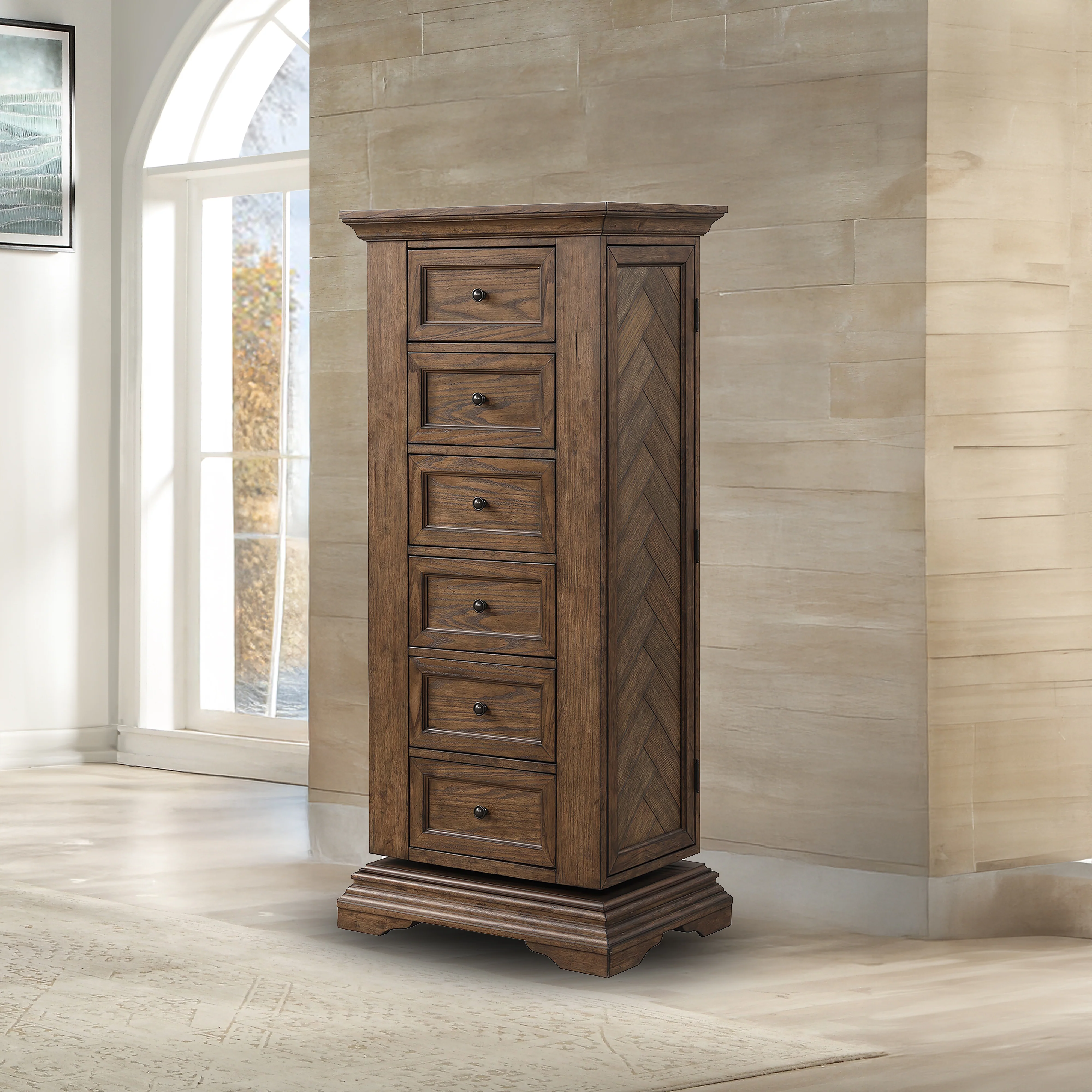 Mar Vista Swivel Lingerie Chest W/Mirror-Walnut - Image 5