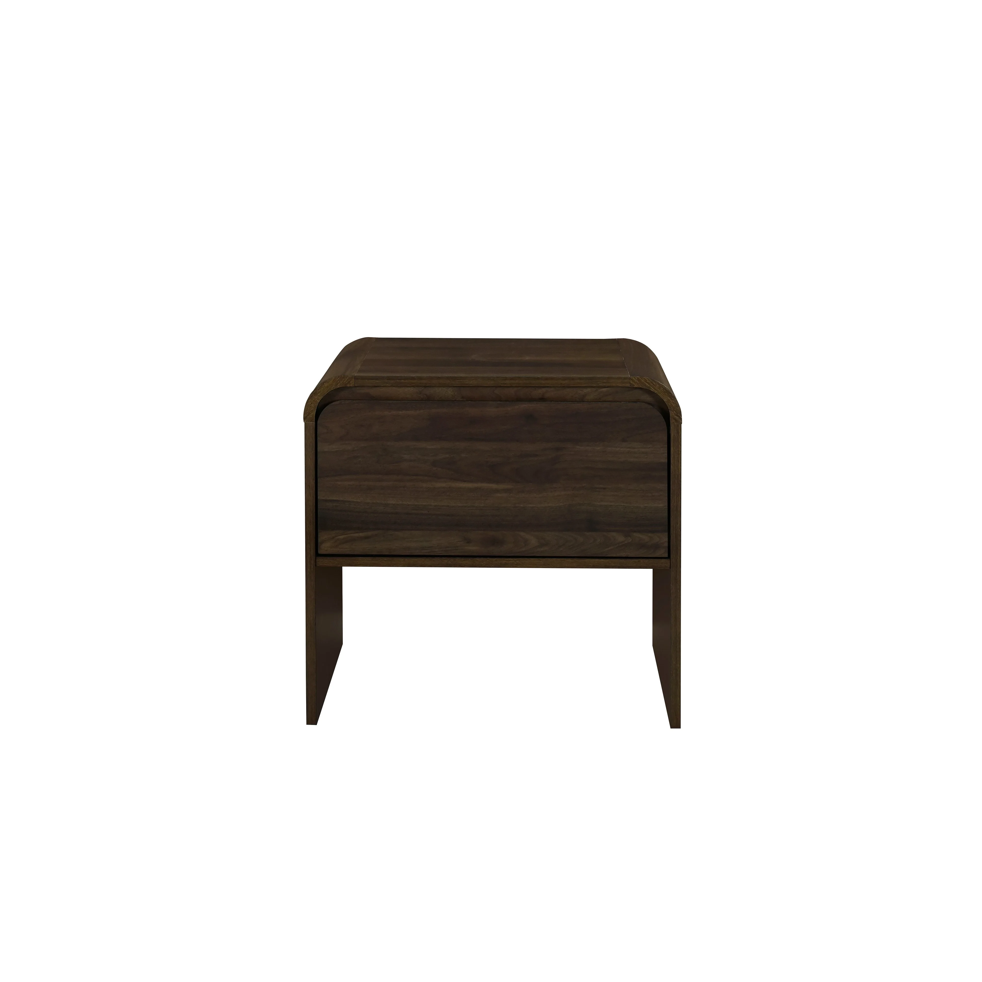 Mara One Drawer End Table / Bedside Table-Walnut - Image 2