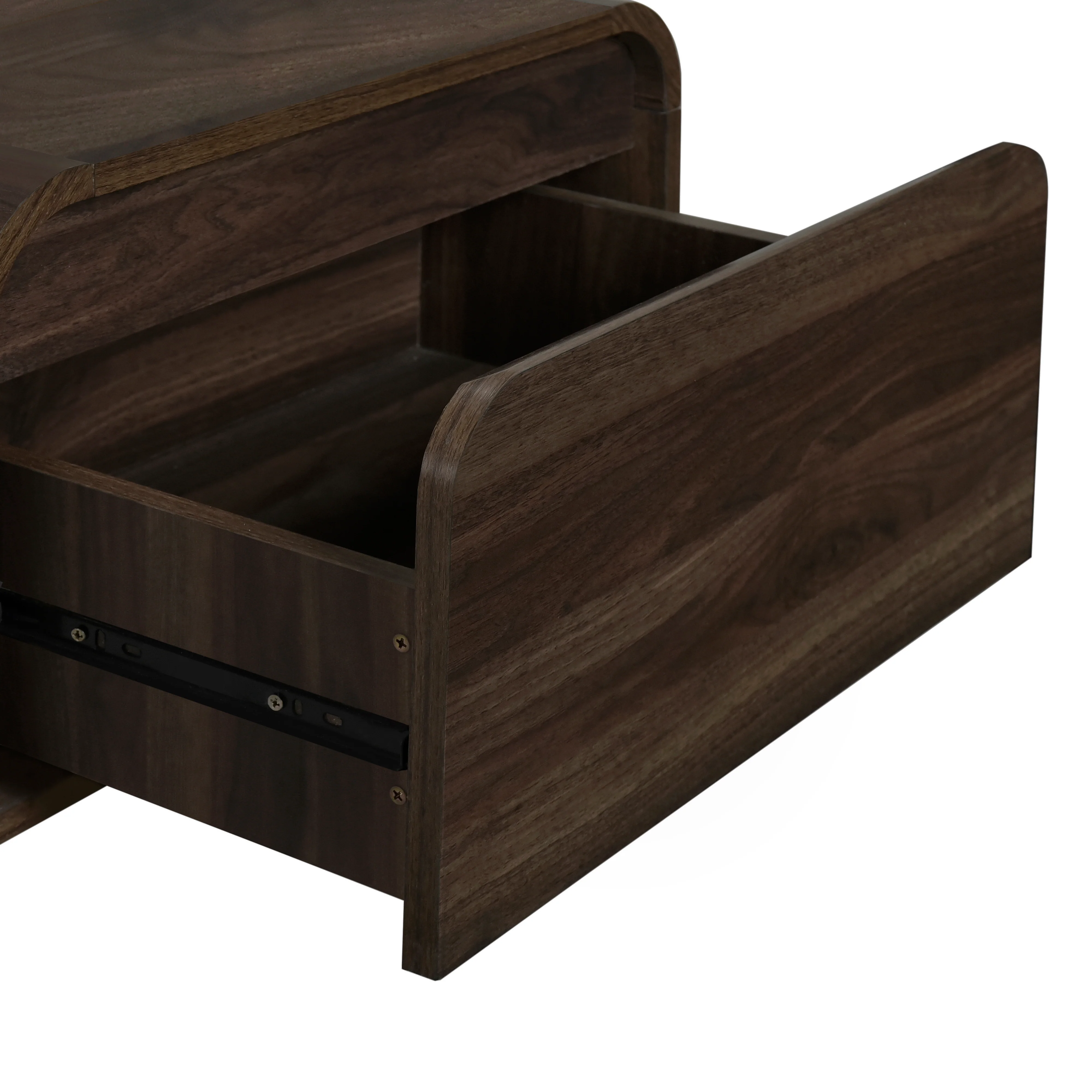 Mara One Drawer End Table / Bedside Table-Walnut - Image 5