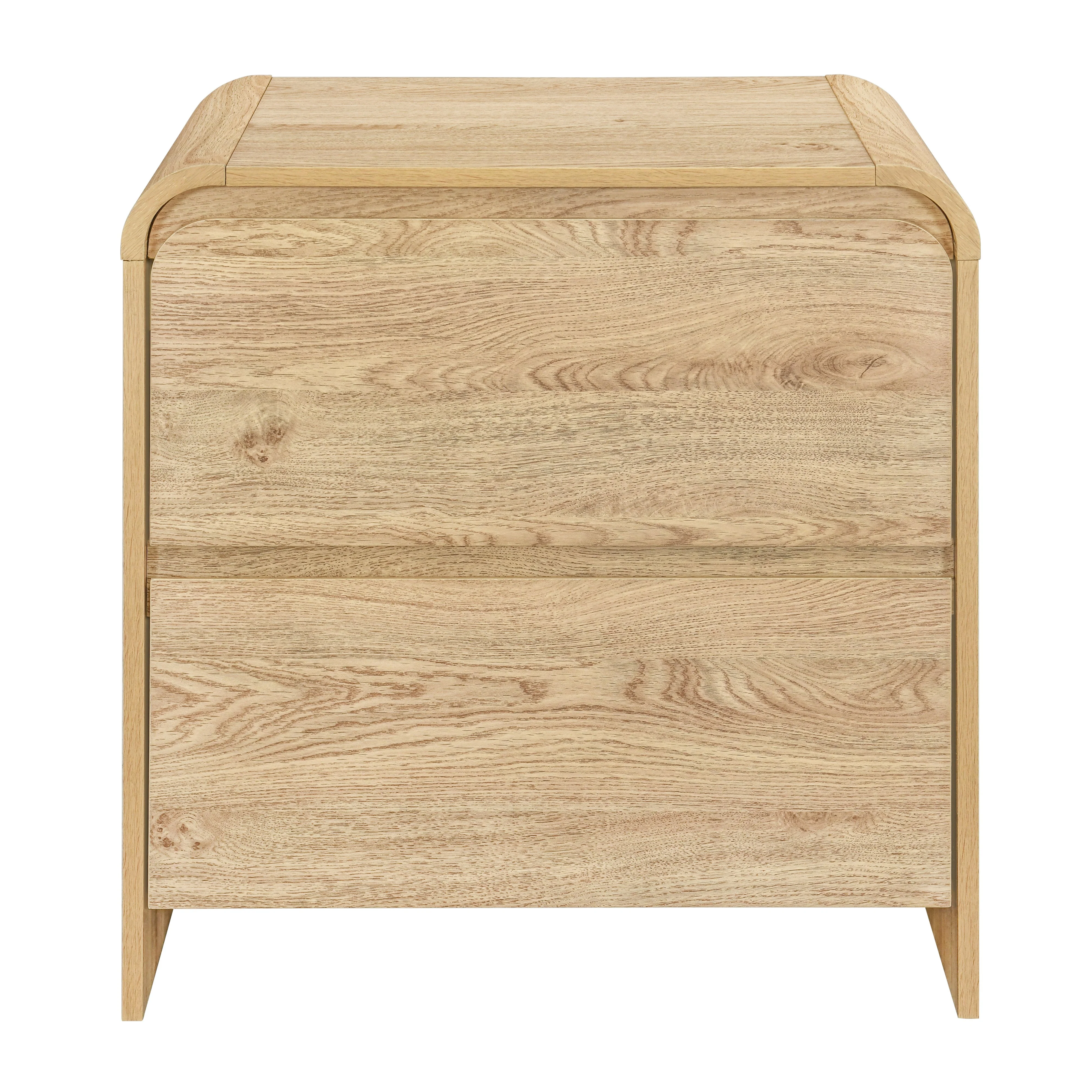 Mara Two Drawer End Table / Bedside Table-Natural - Image 2
