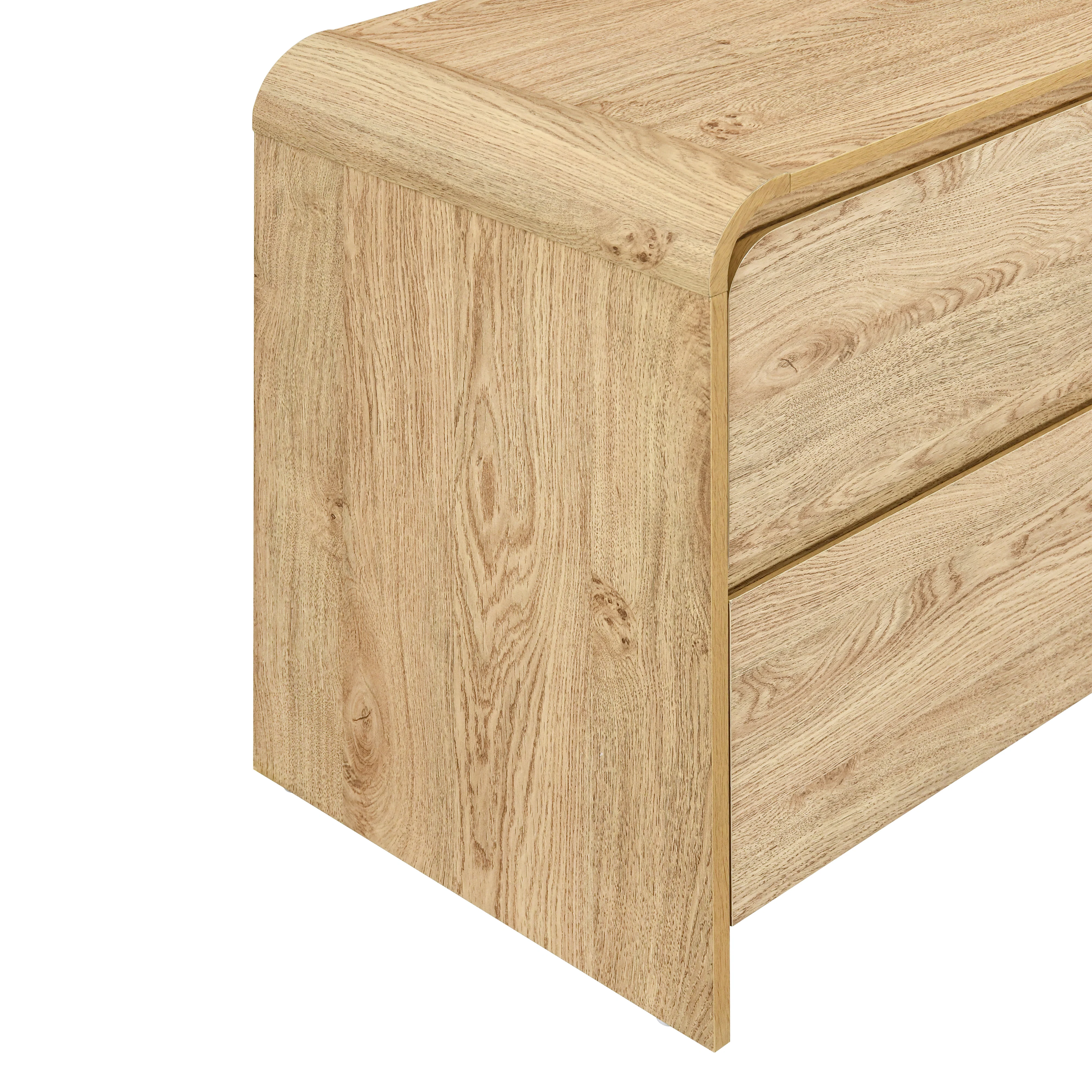Mara Two Drawer End Table / Bedside Table-Natural - Image 5