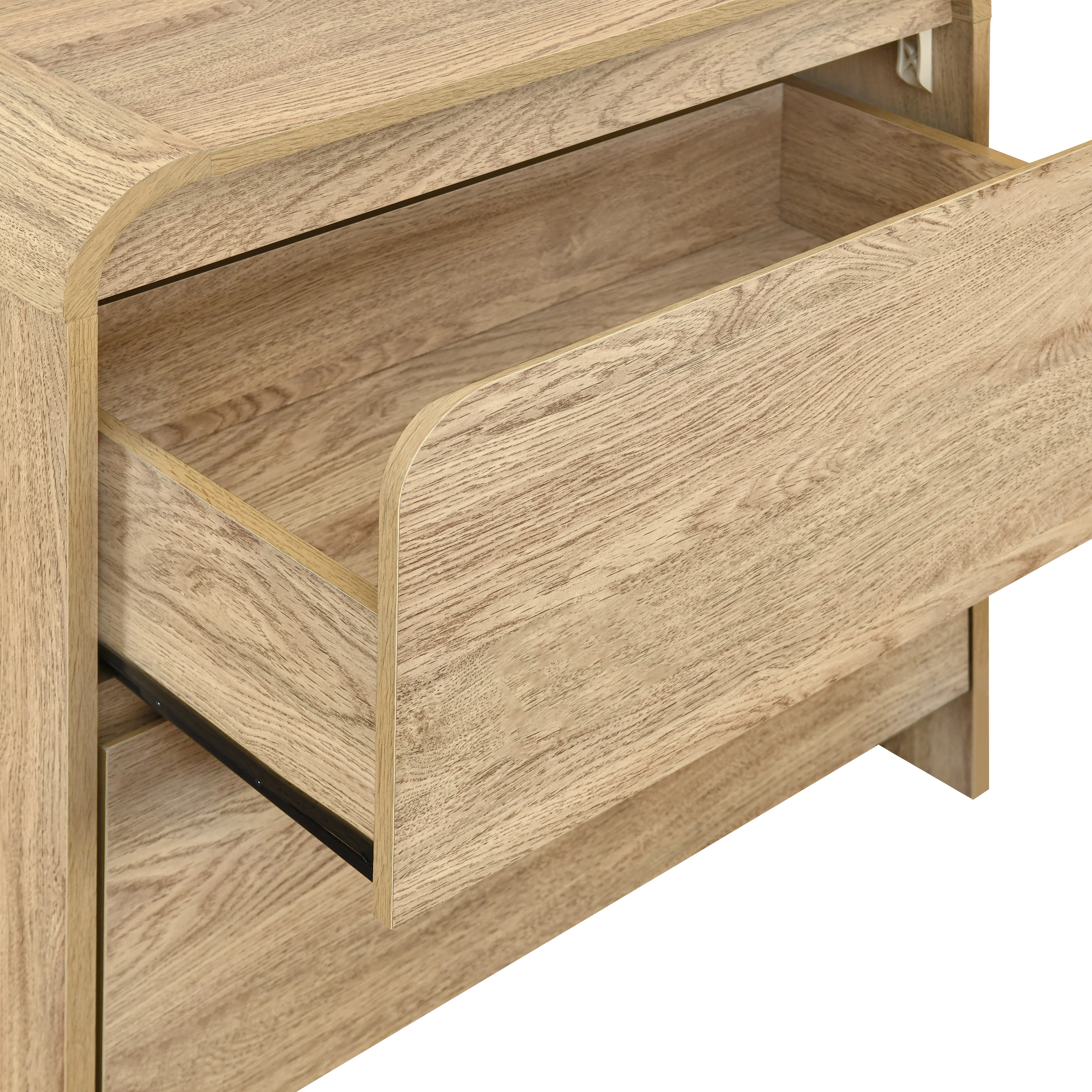 Mara Two Drawer End Table / Bedside Table-Natural - Image 6