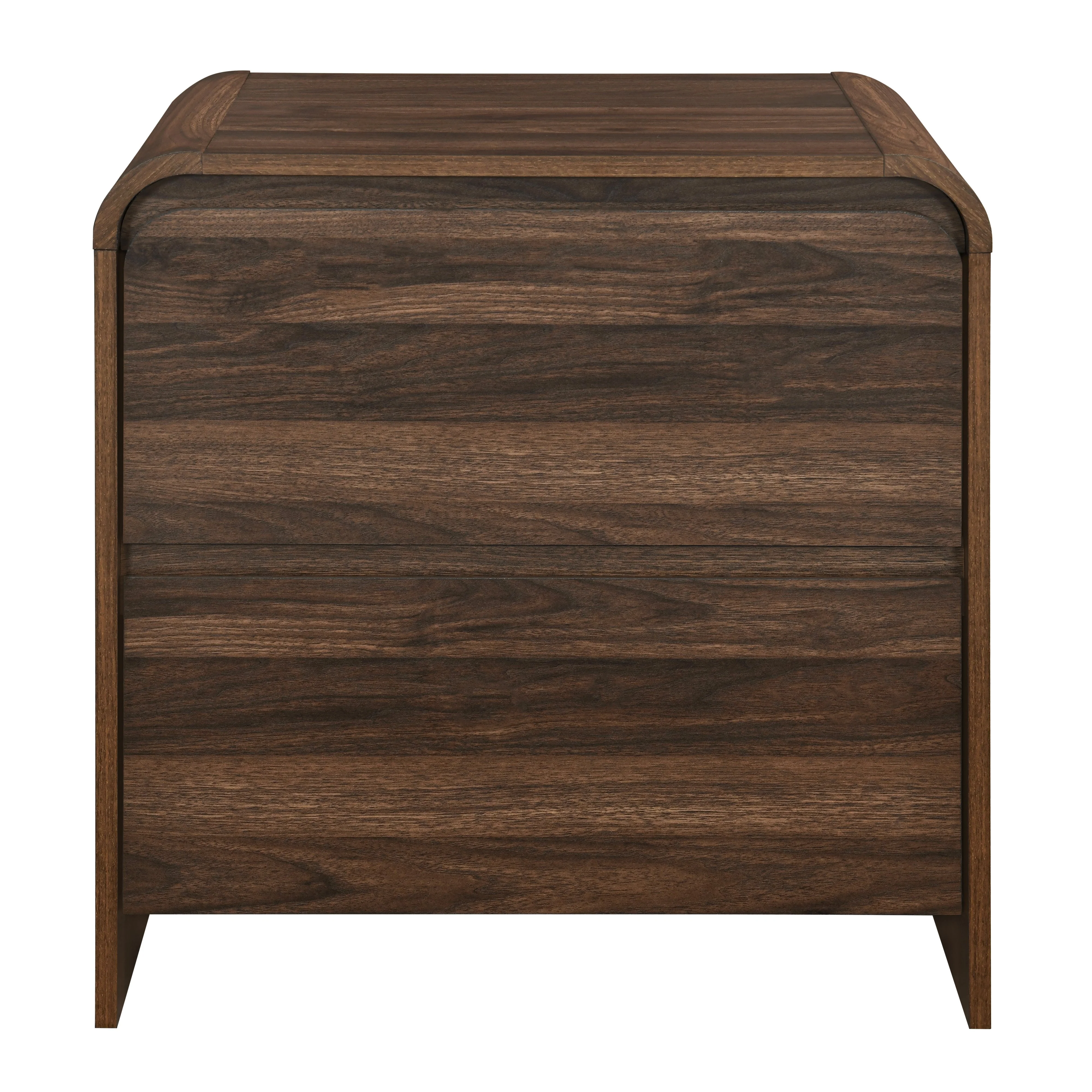 Mara Two Drawer End Table / Bedside Table-Walnut - Image 2