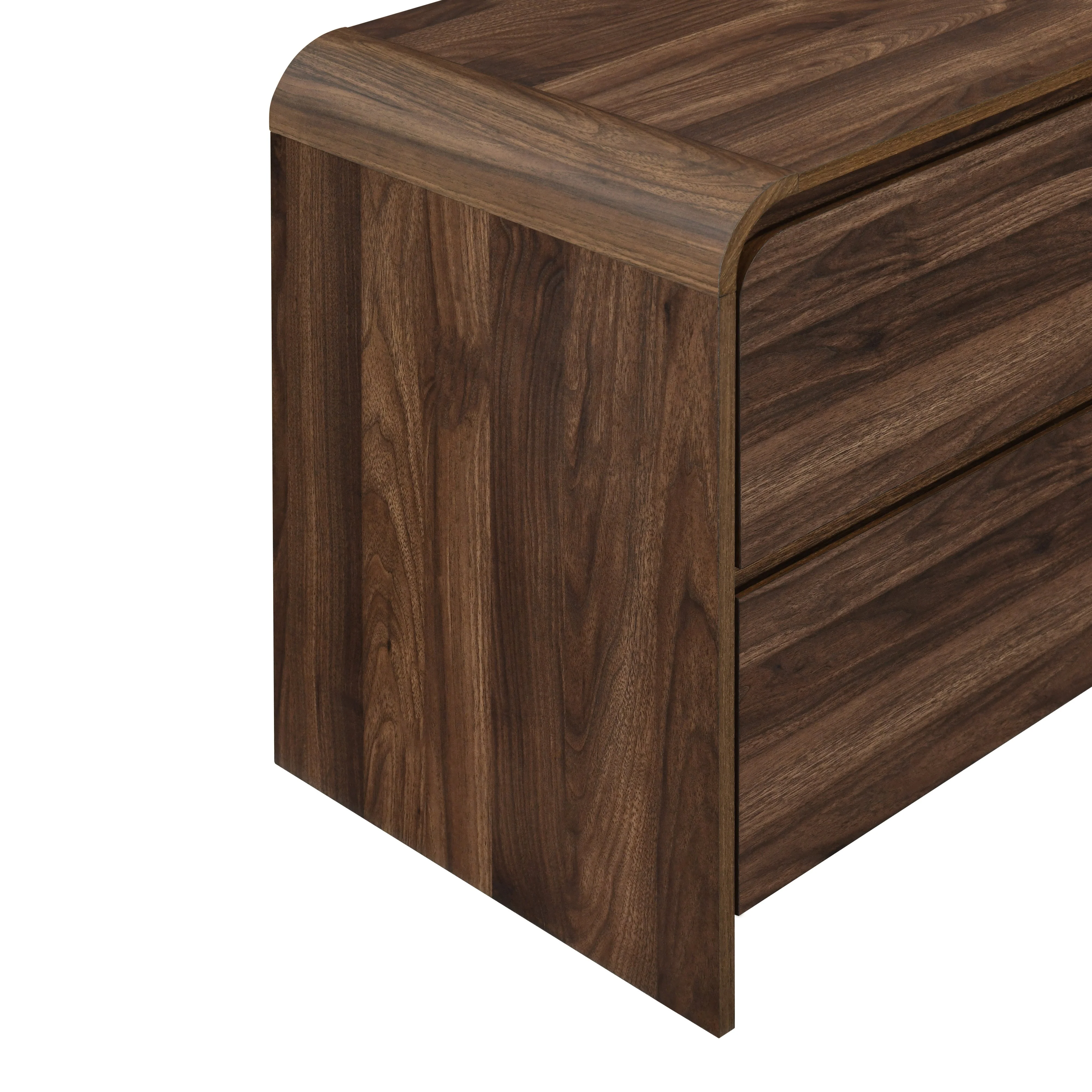 Mara Two Drawer End Table / Bedside Table-Walnut - Image 4