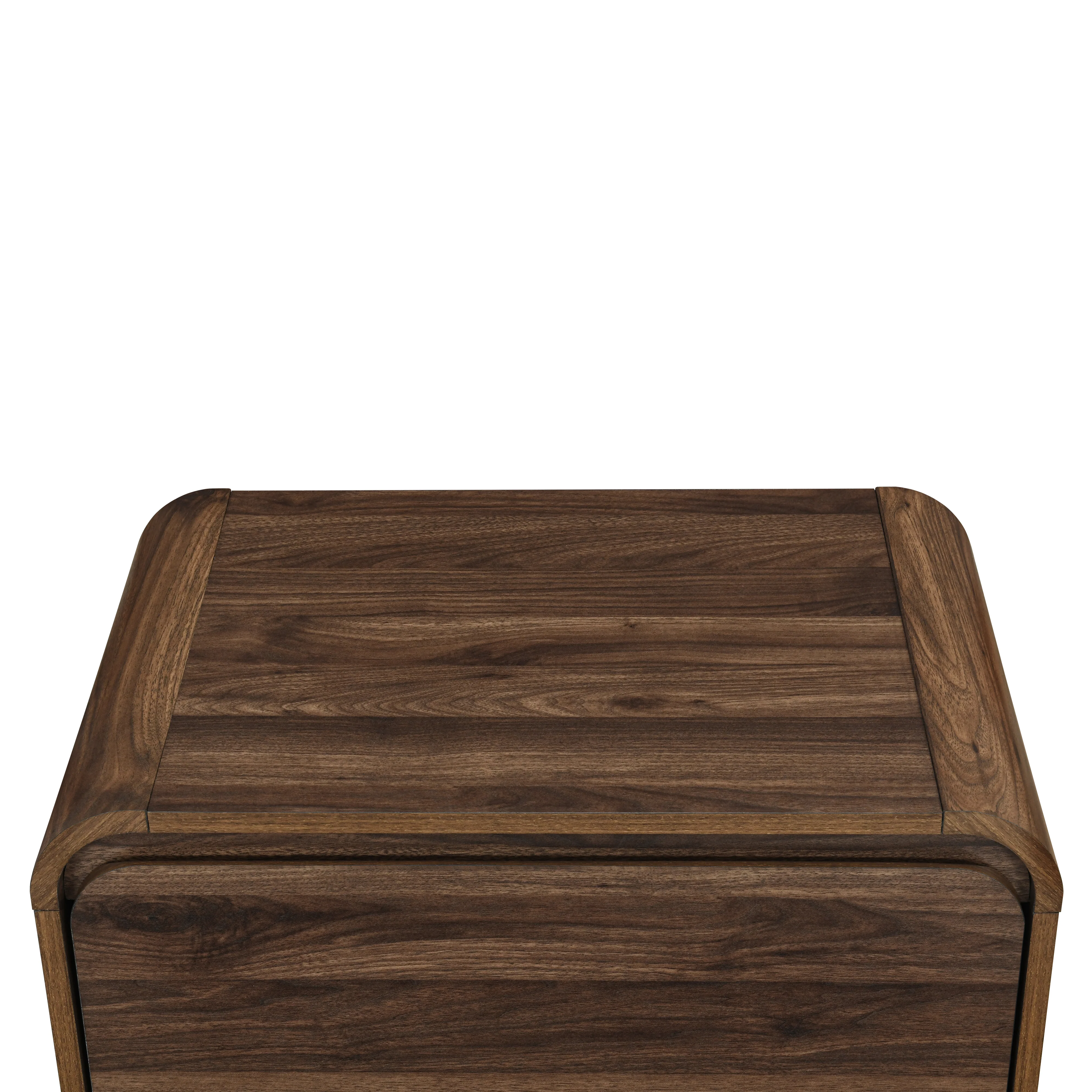 Mara Two Drawer End Table / Bedside Table-Walnut - Image 6