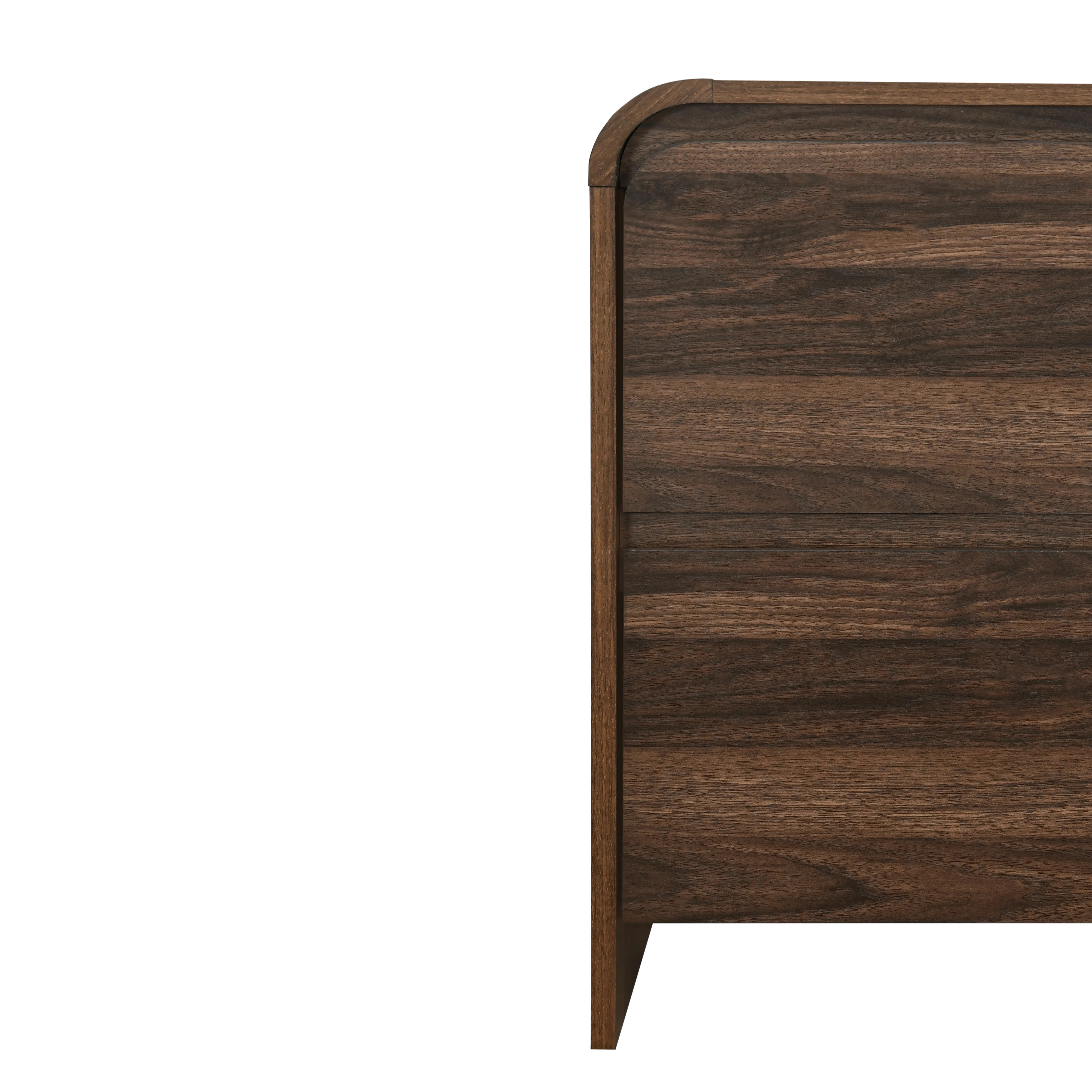 Mara Two Drawer End Table / Bedside Table-Walnut - Image 7