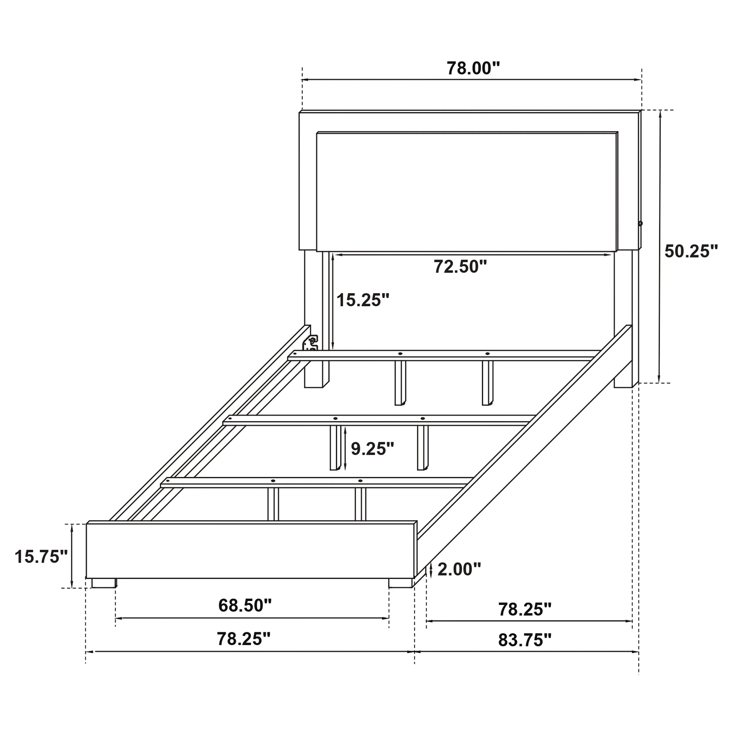 Marceline Panel Bed with LED Lighting - Image 45