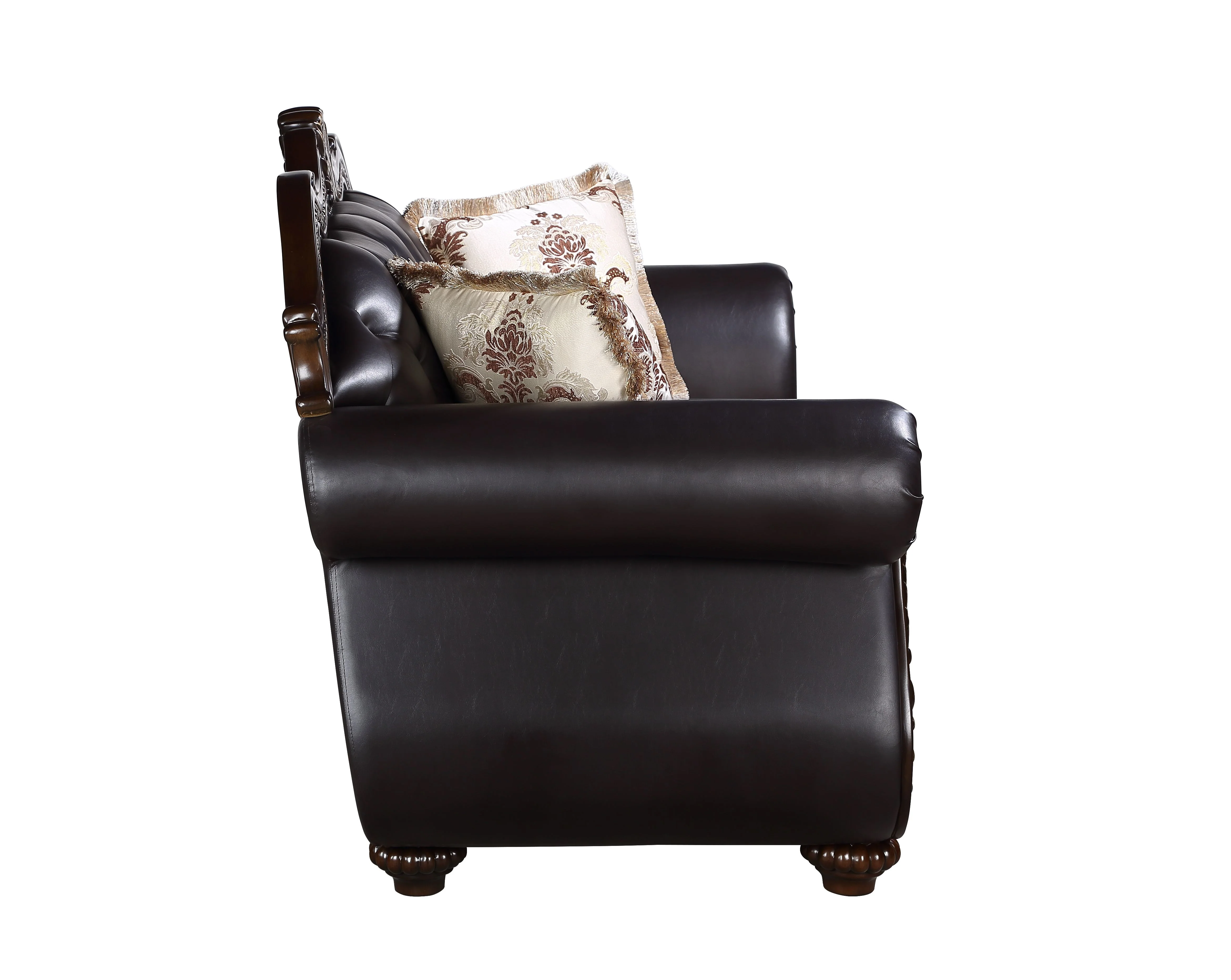 Maximus Loveseat Frame, Seat Cushions, Arms, Legs & 3 Pillows - Image 3