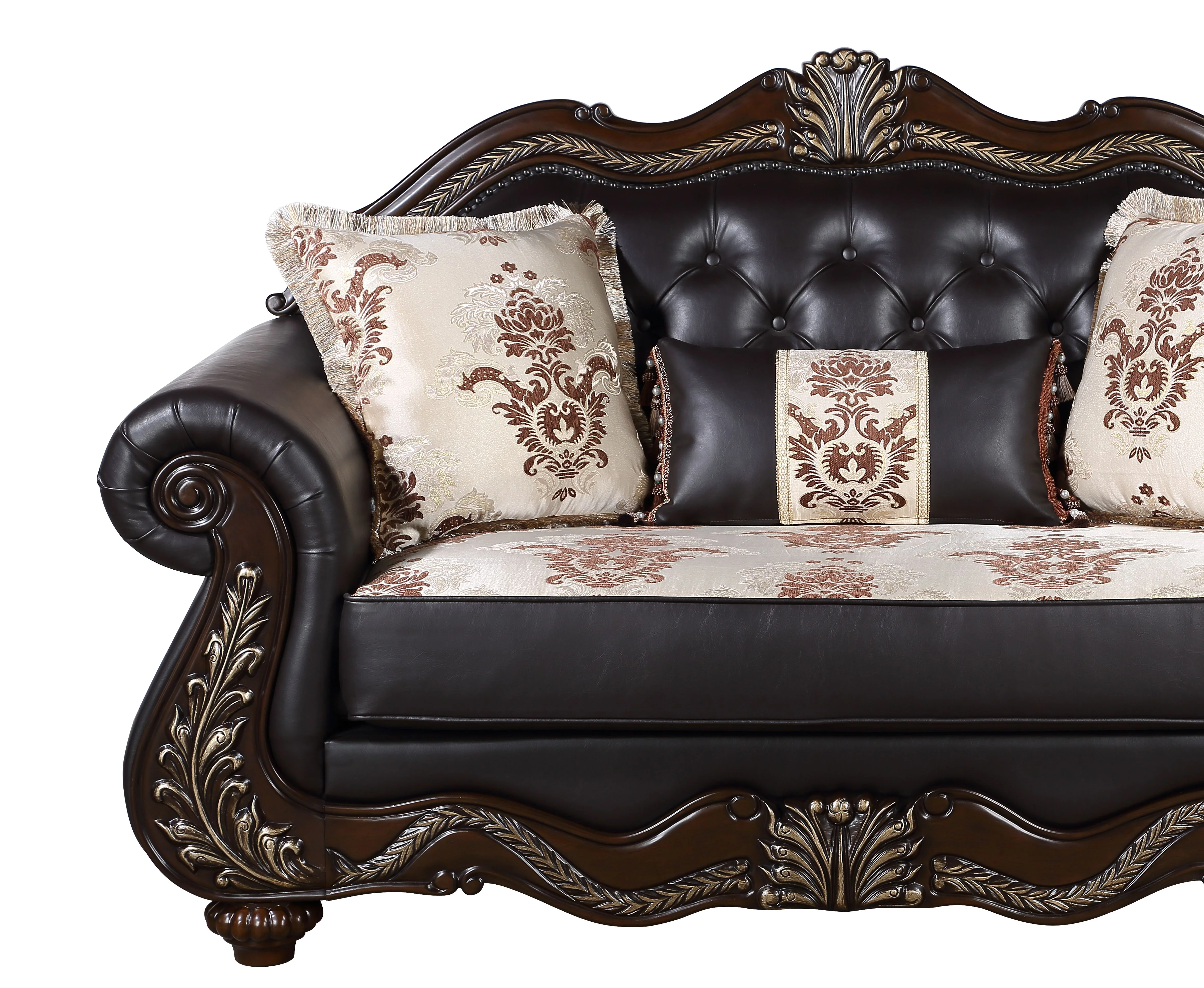 Maximus Loveseat Frame, Seat Cushions, Arms, Legs & 3 Pillows - Image 5