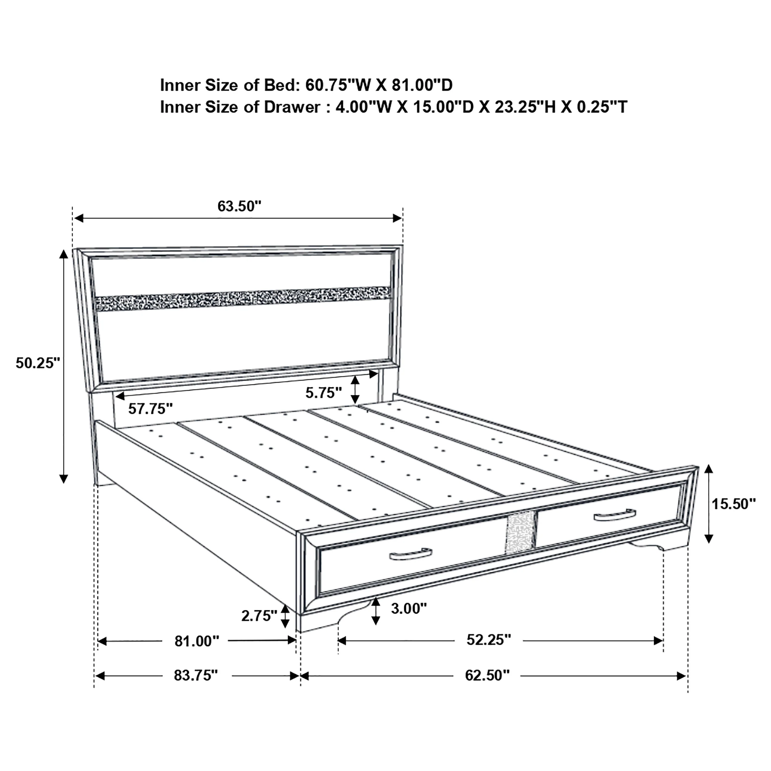Miranda Panel Platform Storage Bed - Image 60