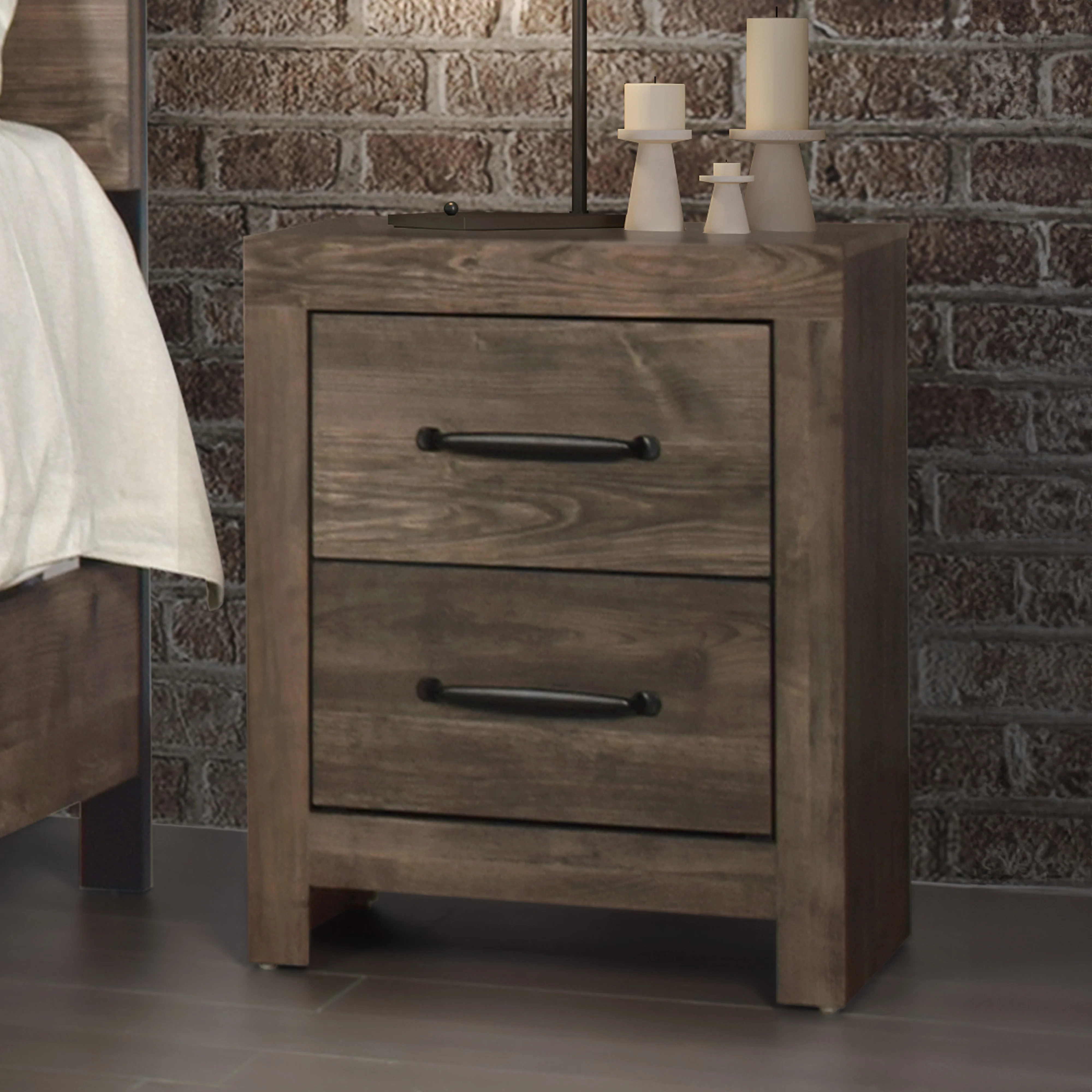Misty Lodge Nightstand- Greige - Image 8