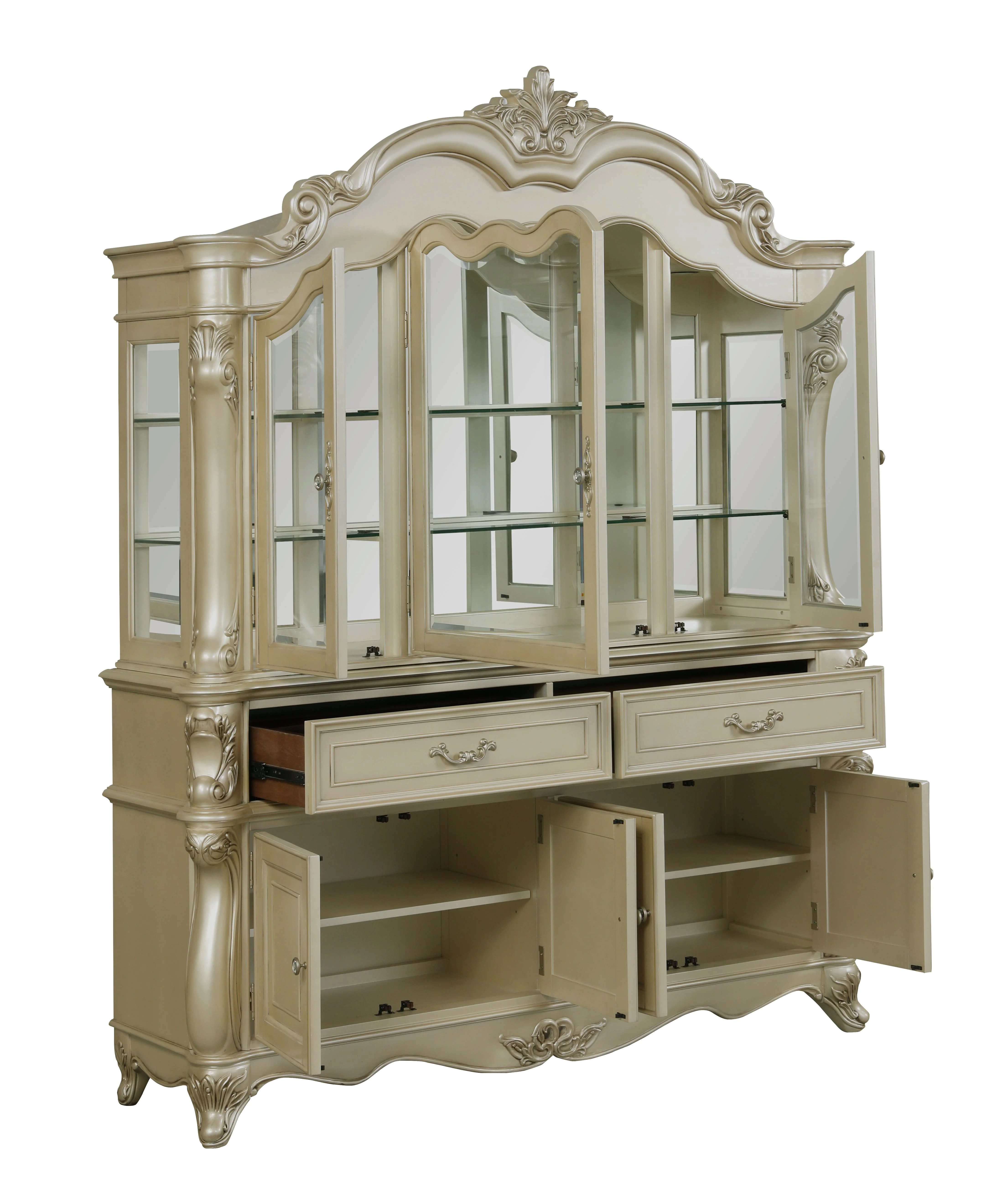 Monique China Hutch-Champagne - Image 3