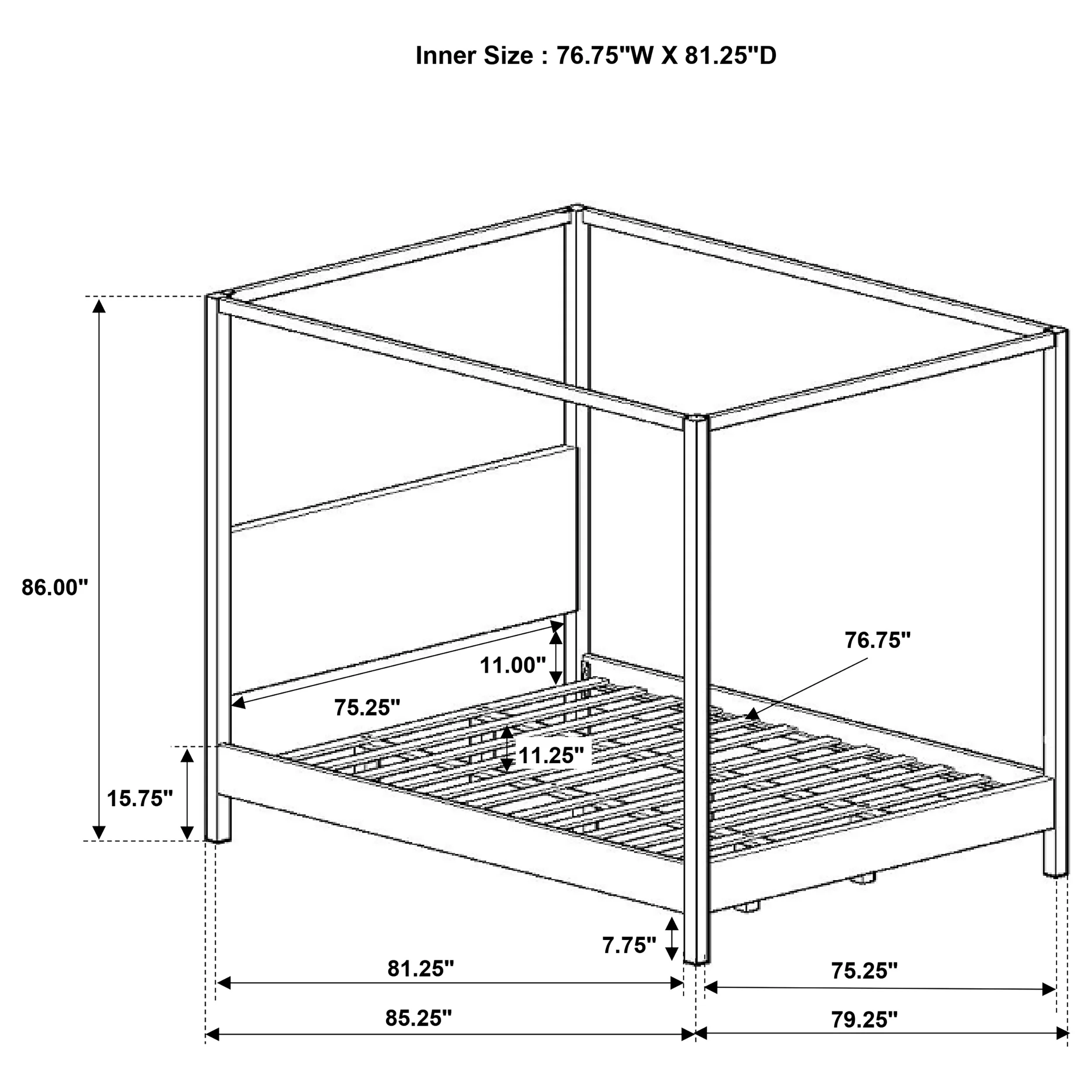Monroe Canopy Panel Platform Bed - Image 20