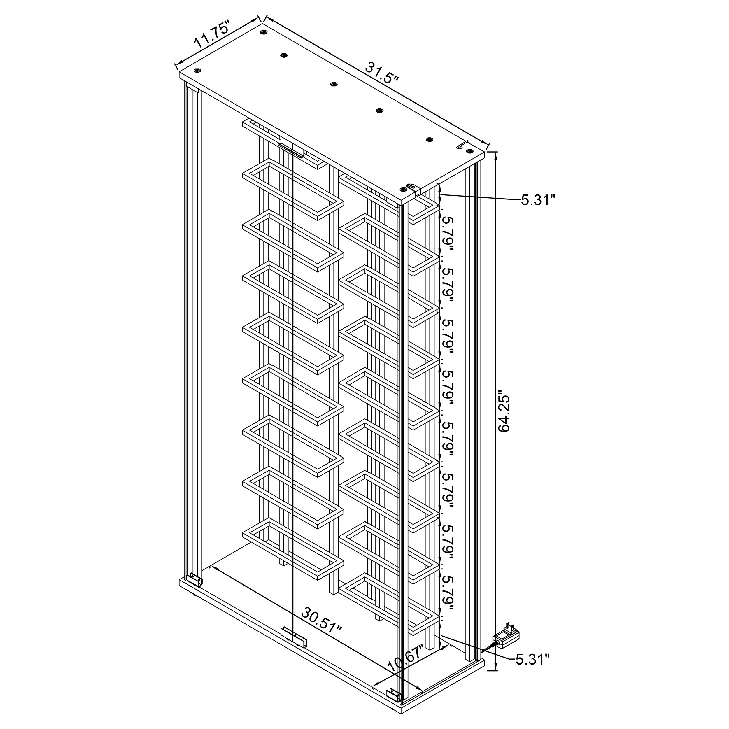 Montara Wine Cabinet with LED Lighting - Image 19