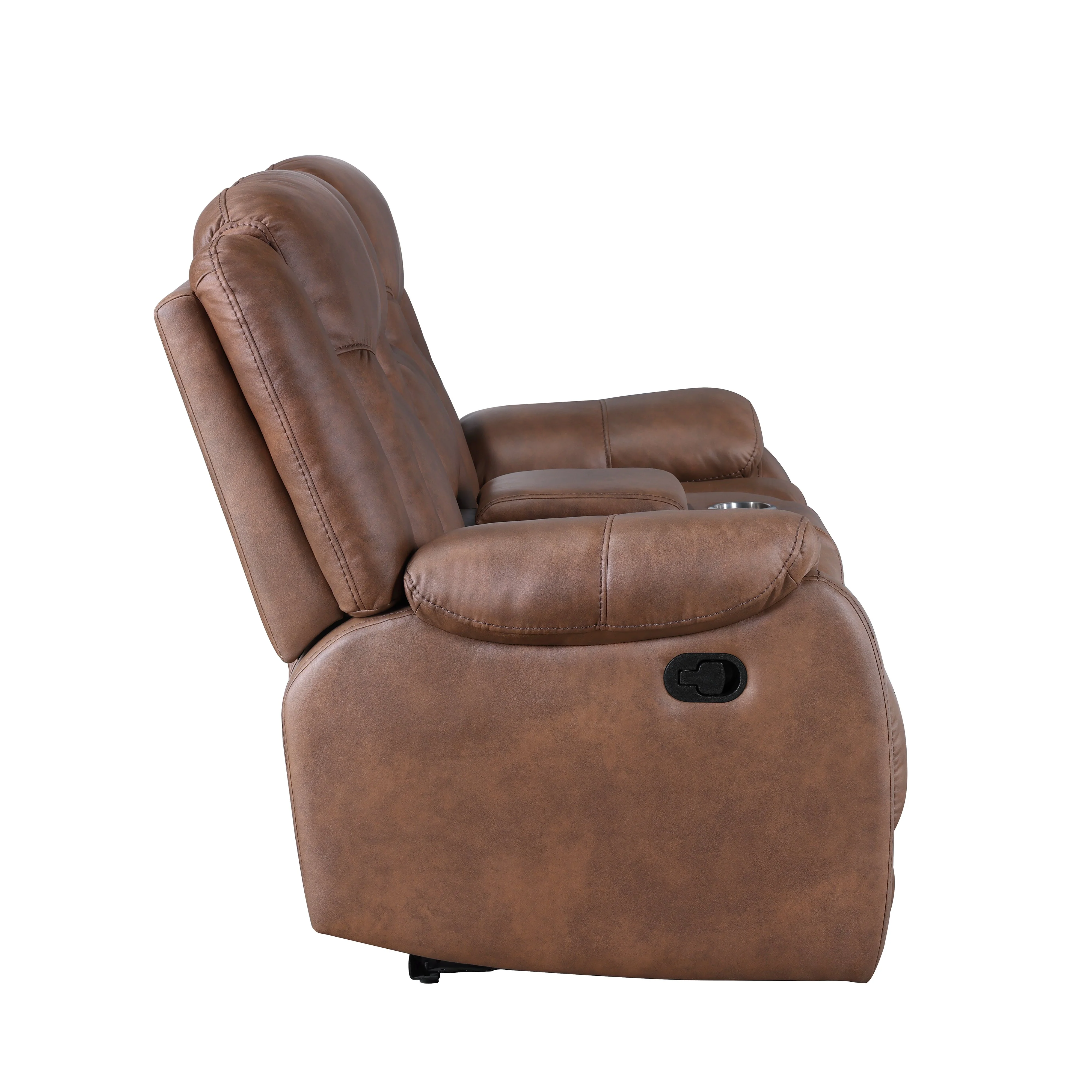 Morello Console Loveseat W/ Dual Recliners-Brown - Image 4