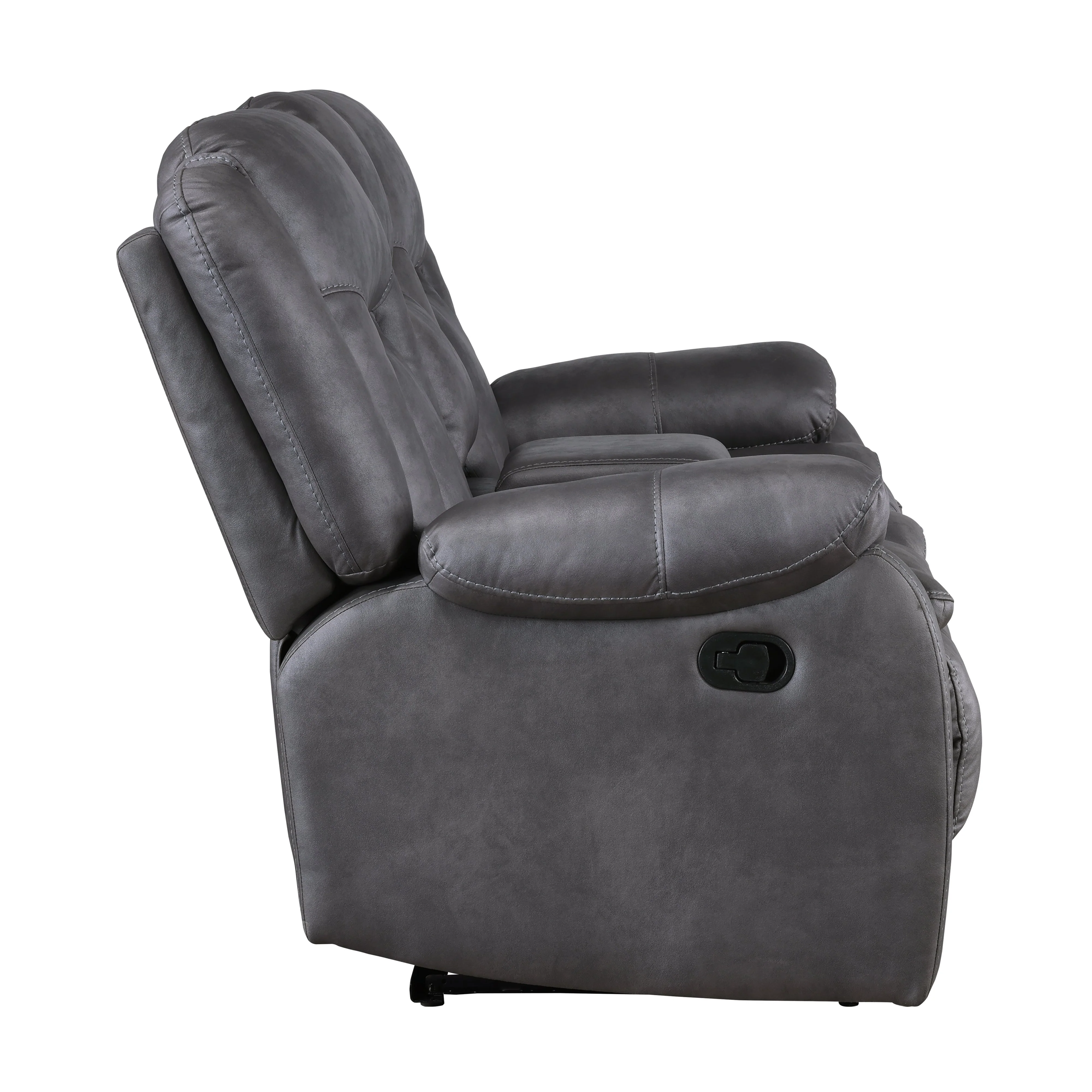 Morello Console Loveseat W/ Dual Recliners-Gray - Image 4