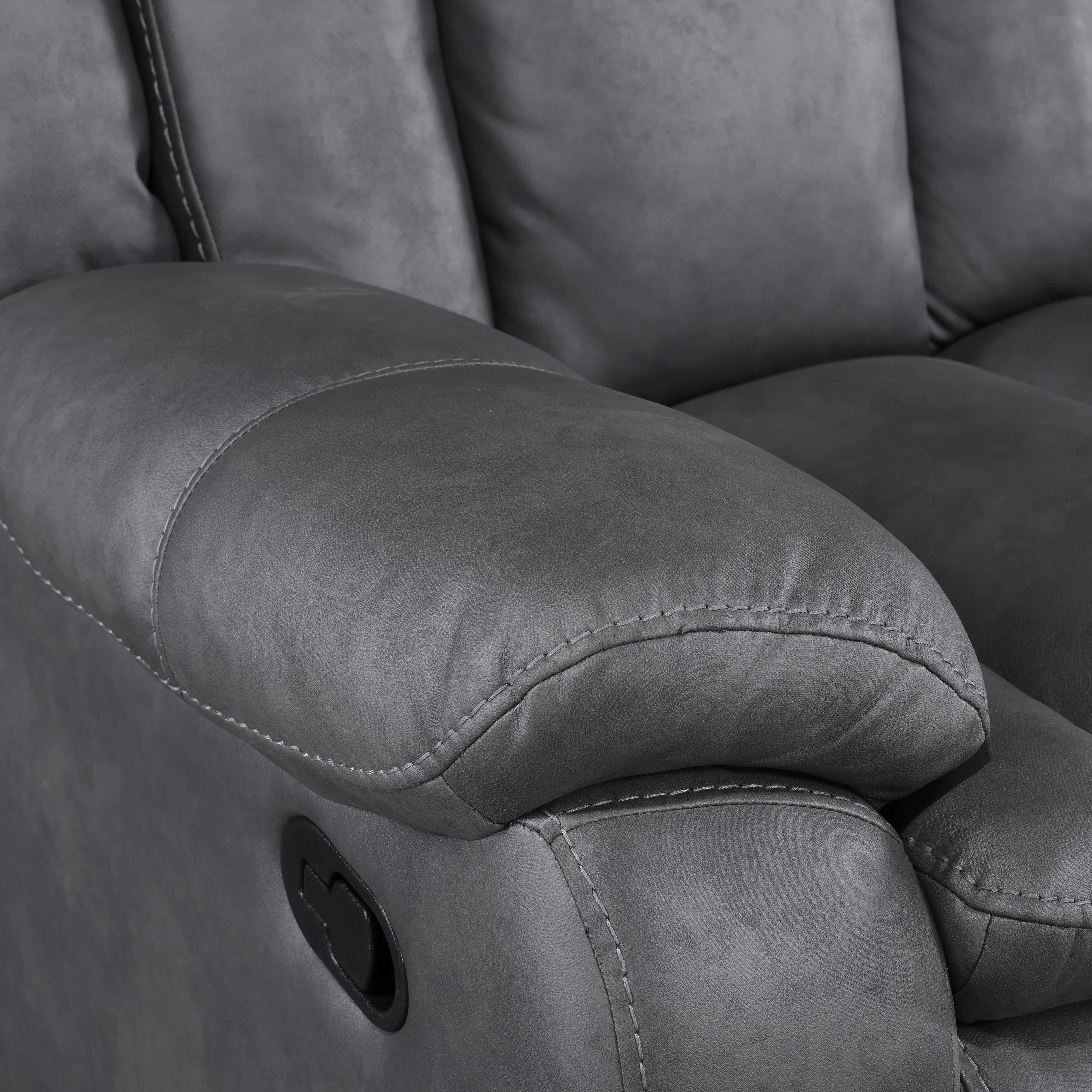Morello Console Loveseat W/ Dual Recliners-Gray - Image 6