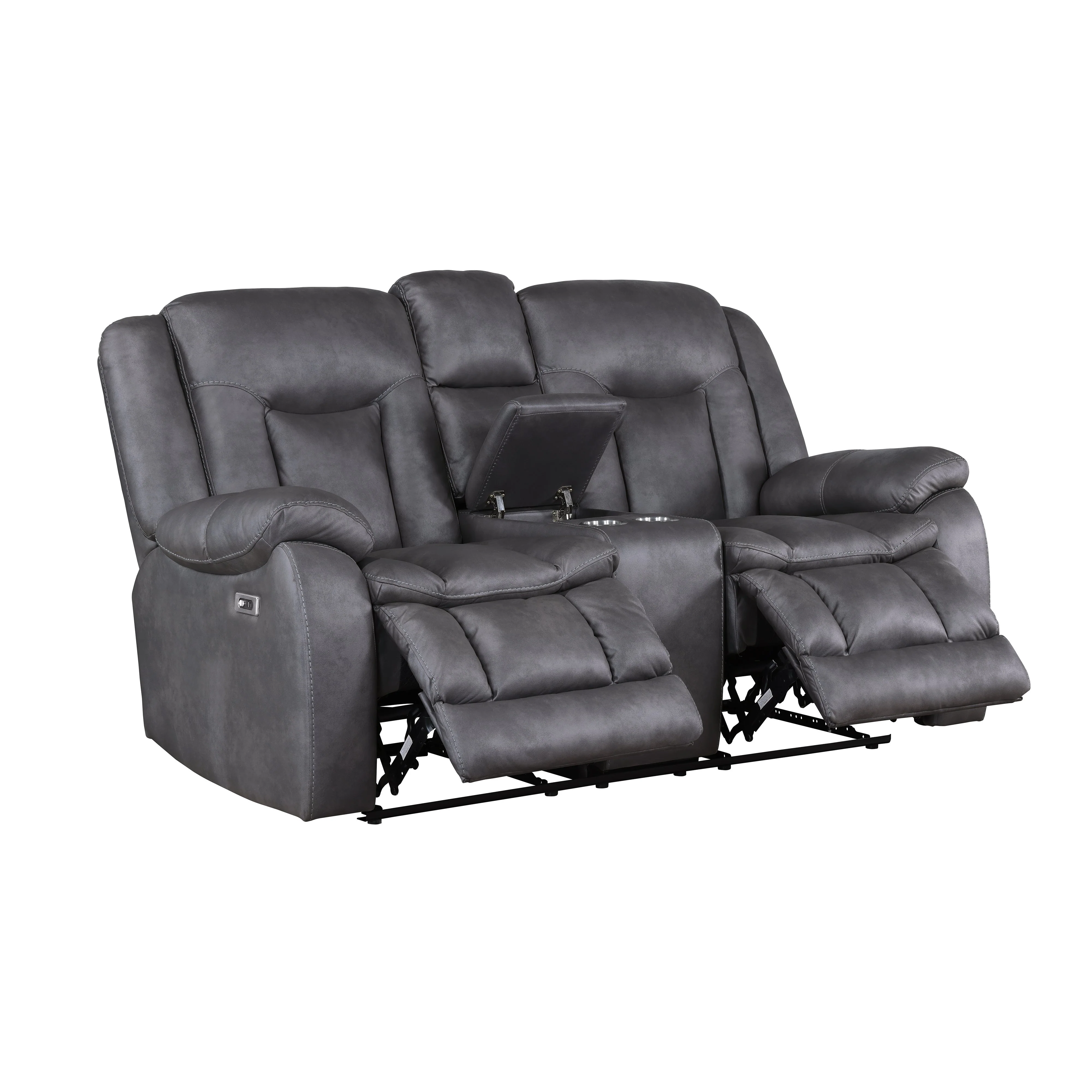 Morello Console Loveseat W/Pwr Fr-Gray - Image 3