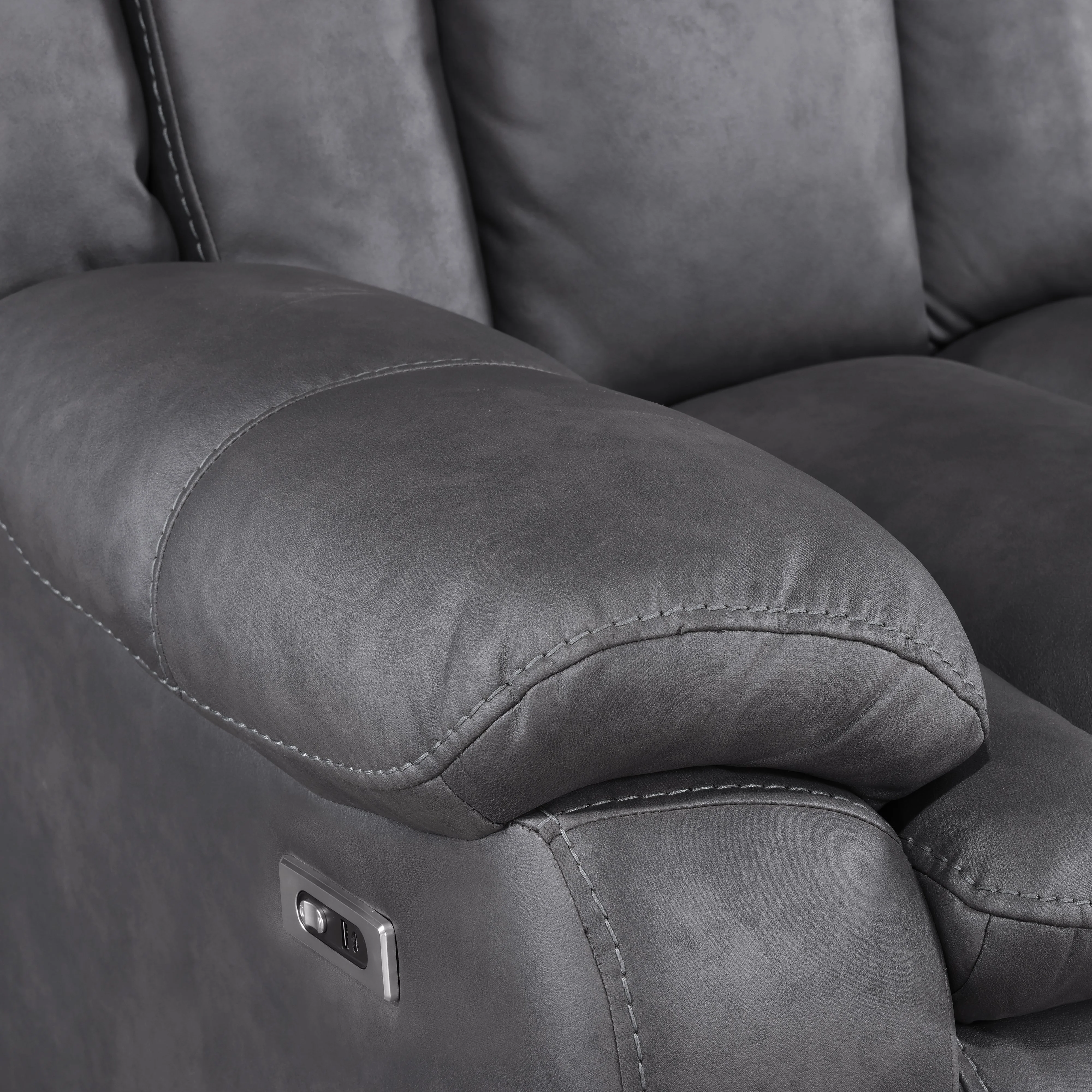 Morello Glider Recliner W/Pwr Fr- Gray - Image 6
