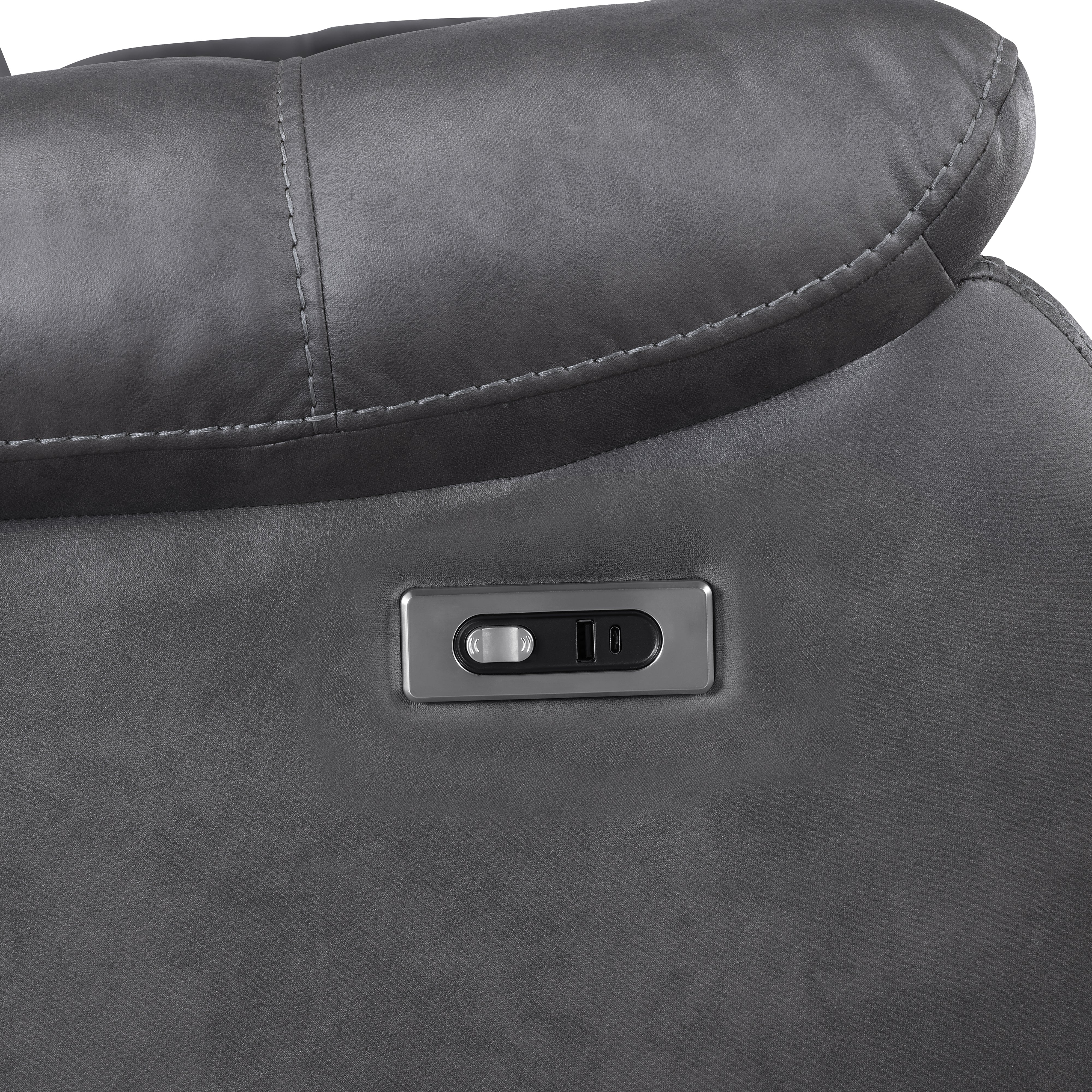 Morello Sofa W/Pwr Fr- Gray - Image 5