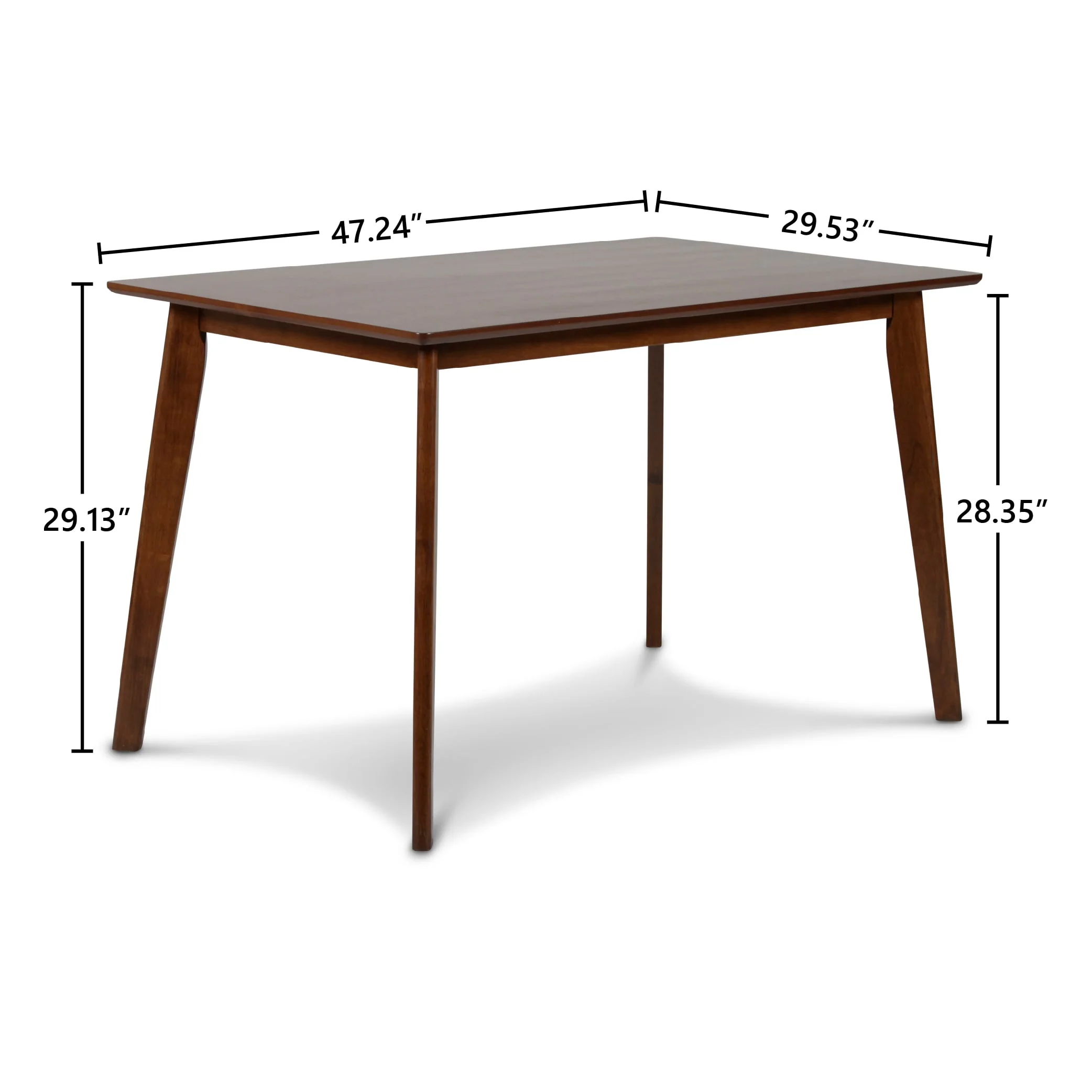 Morocco 47" Rectangle Dining Table-Walnut Brown - Image 6