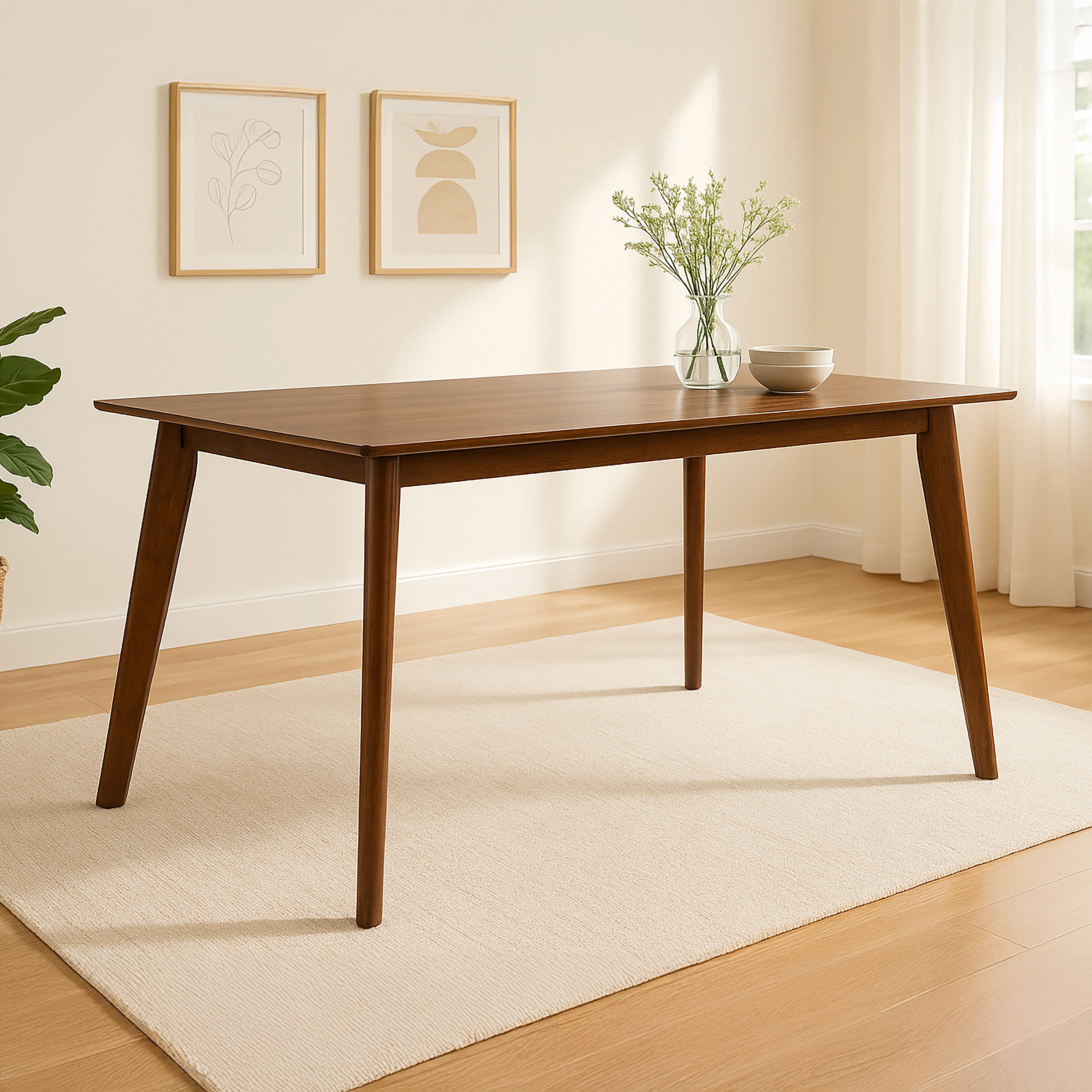 Morocco 47" Rectangle Dining Table-Walnut Brown - Image 7