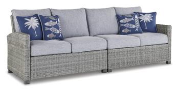 Naples Beach Outdoor Right and Left-arm Facing Loveseat with Cushion (Set of 2) - Image 3