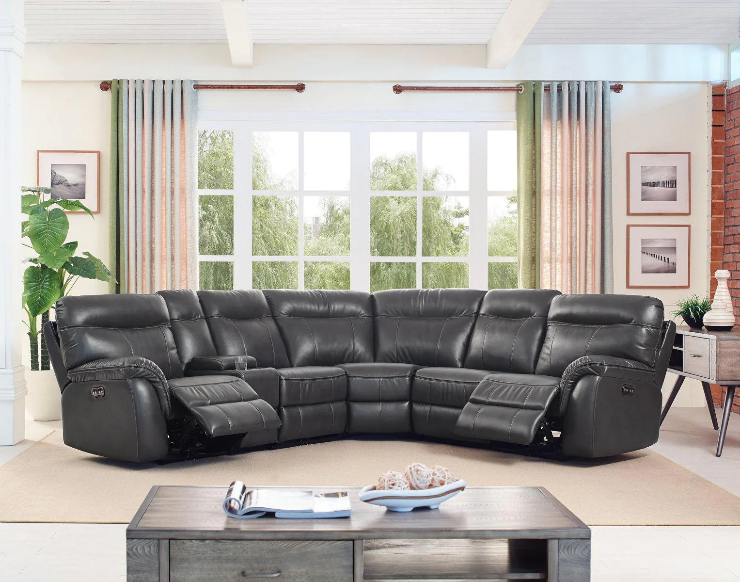 New Classic Atlas Power Armless Recliner in Gray - Image 3