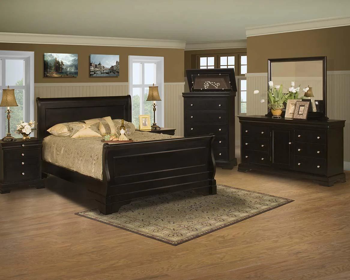 New Classic Belle Rose 4 Drawer Night Stand in Black Cherry - Image 3