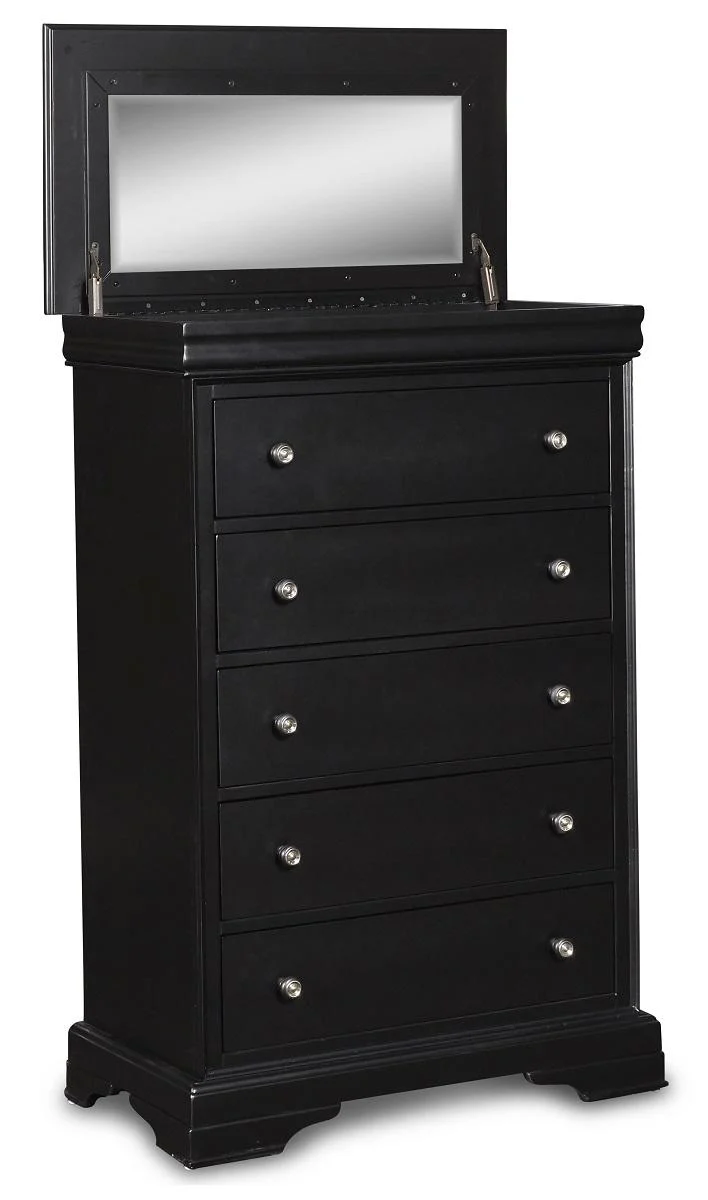 New Classic Belle Rose 5 Drawer Lift Top Chest in Black Cherry - Image 3