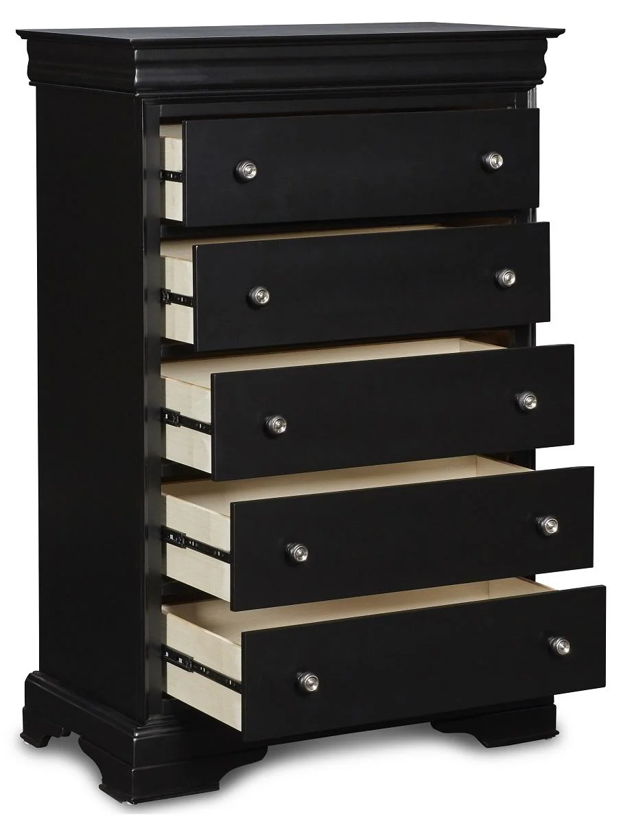 New Classic Belle Rose 5 Drawer Lift Top Chest in Black Cherry - Image 5