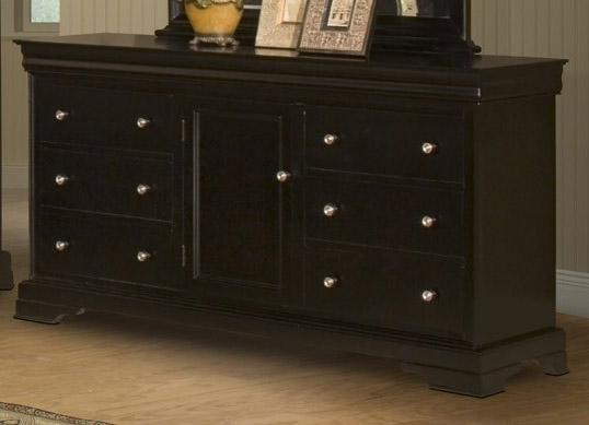 New Classic Belle Rose 6 Drawer Dresser in Black Cherry Finish - Image 3
