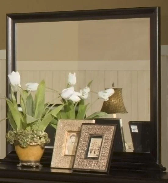 New Classic Belle Rose Landscape Mirror in Black Cherry Finish - Image 2