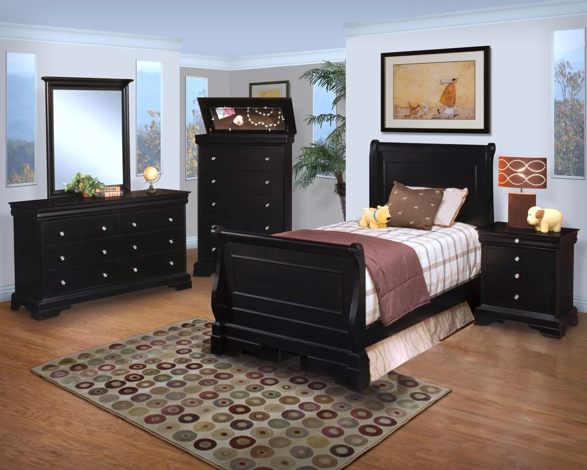 New Classic Belle Rose Youth Full Sleigh Bed in Black Cherry - Image 2