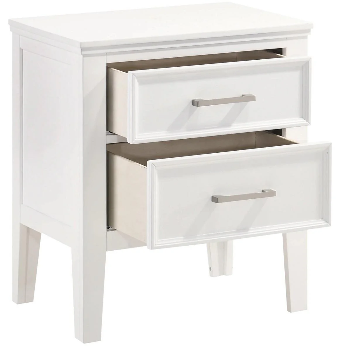 New Classic Furniture Andover 2 Drawer Nightstand in White - Image 2