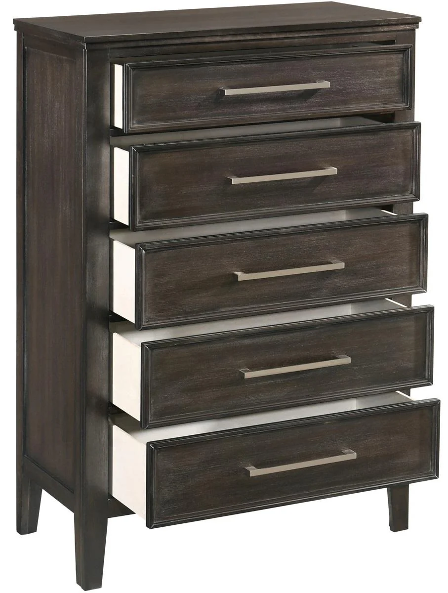 New Classic Furniture Andover 5 Drawer Chest in Nutmeg - Image 2
