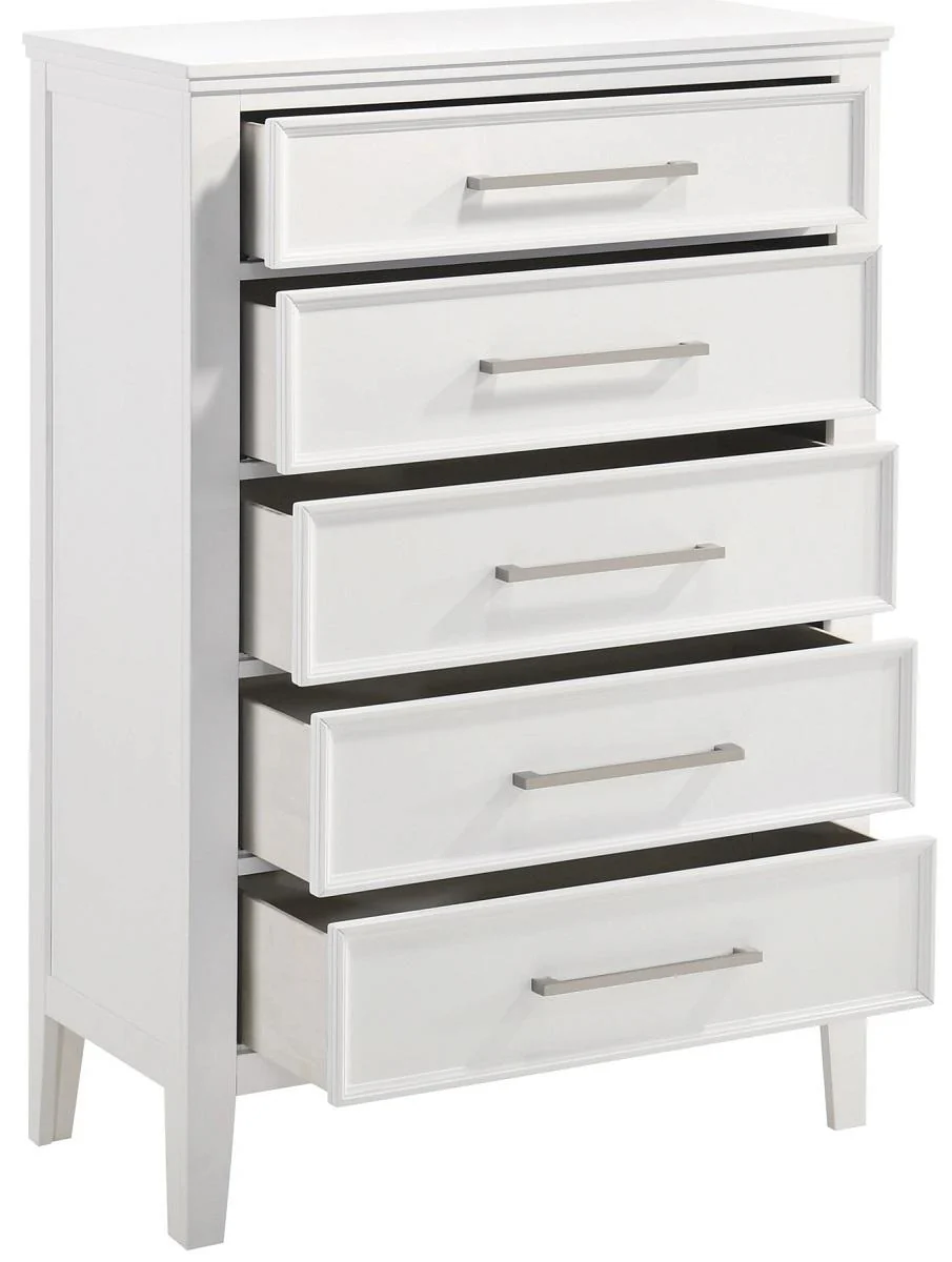 New Classic Furniture Andover 5 Drawer Chest in White - Image 2