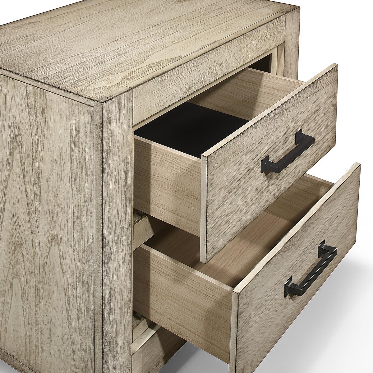 New Classic Furniture Ashland 2 Drawer Nightstand in Rustic White - Image 5